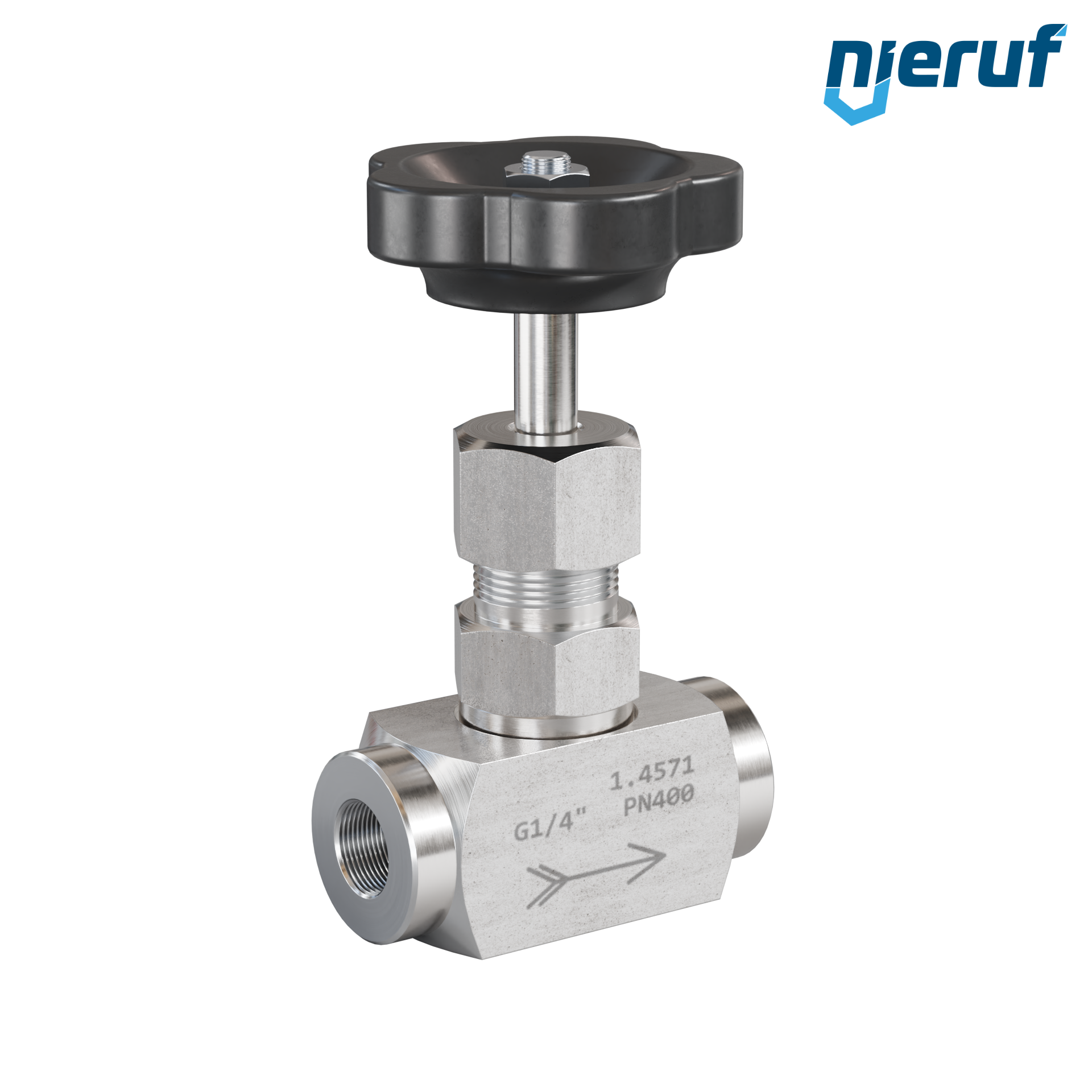 Hochdruck-Nadelventil  1/4" Zoll NV01 Edelstahl 1.4571
