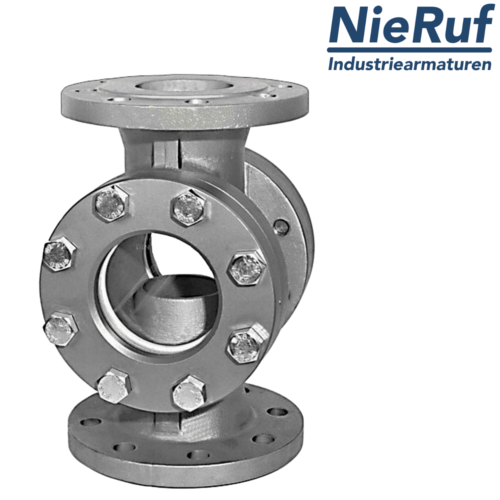 Flansch Schauglas DN80 - 3" Zoll Edelstahl Natron-Kalk-Glas Version mit Tropfnase