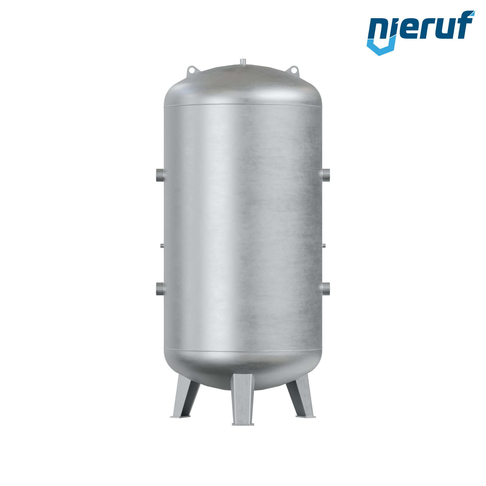 Druckluftbehälter stehend BE01 2000 Liter, 0-16 bar, Stahl grundiert