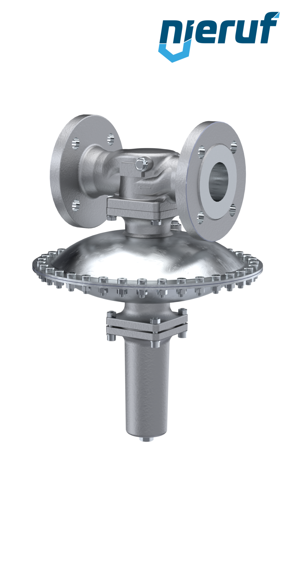 mbar-Regler DN50 DM23 Flansch DIN EN 1092 Edelstahl FKM 30 - 500 mbar