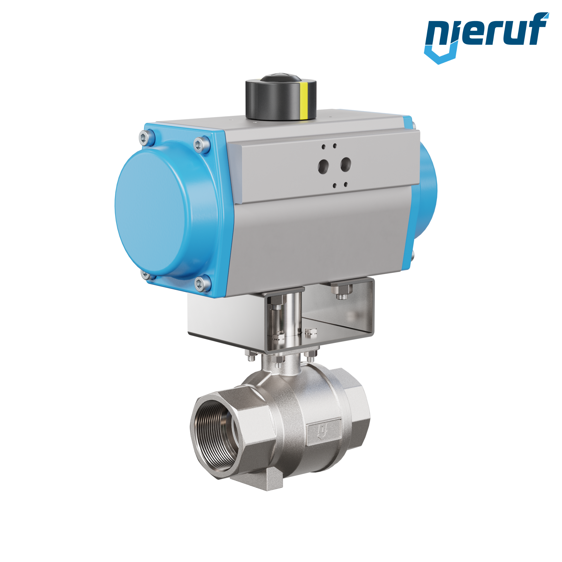 valvola a sfera con attuatore pneumatico DN50 - 2" pollici acciaio inossidabile azionamento rotativo a effetto semplice apertura a molla PK02 DVGW W