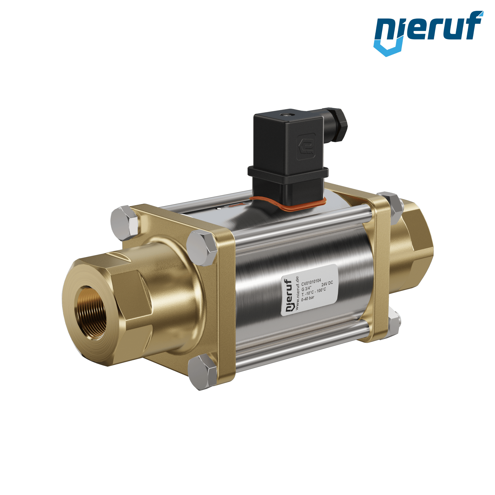 Coaxial-Ventil 3/4" Zoll IG - DN20 Messing 24V DC NO