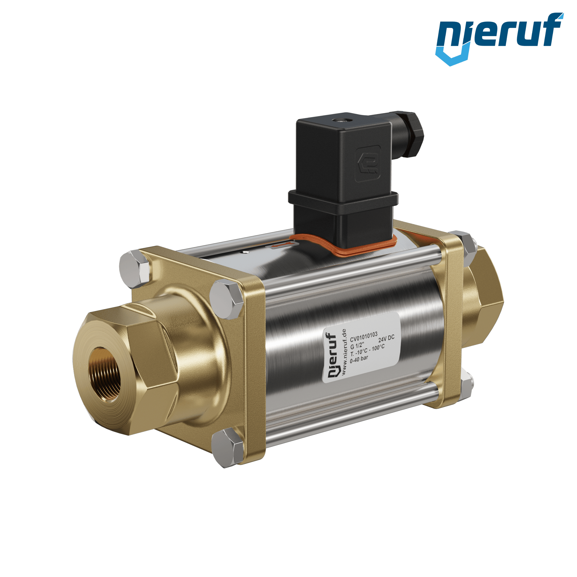 Coaxial-Ventil 1/2" Zoll IG - DN15 Messing 24V DC NO