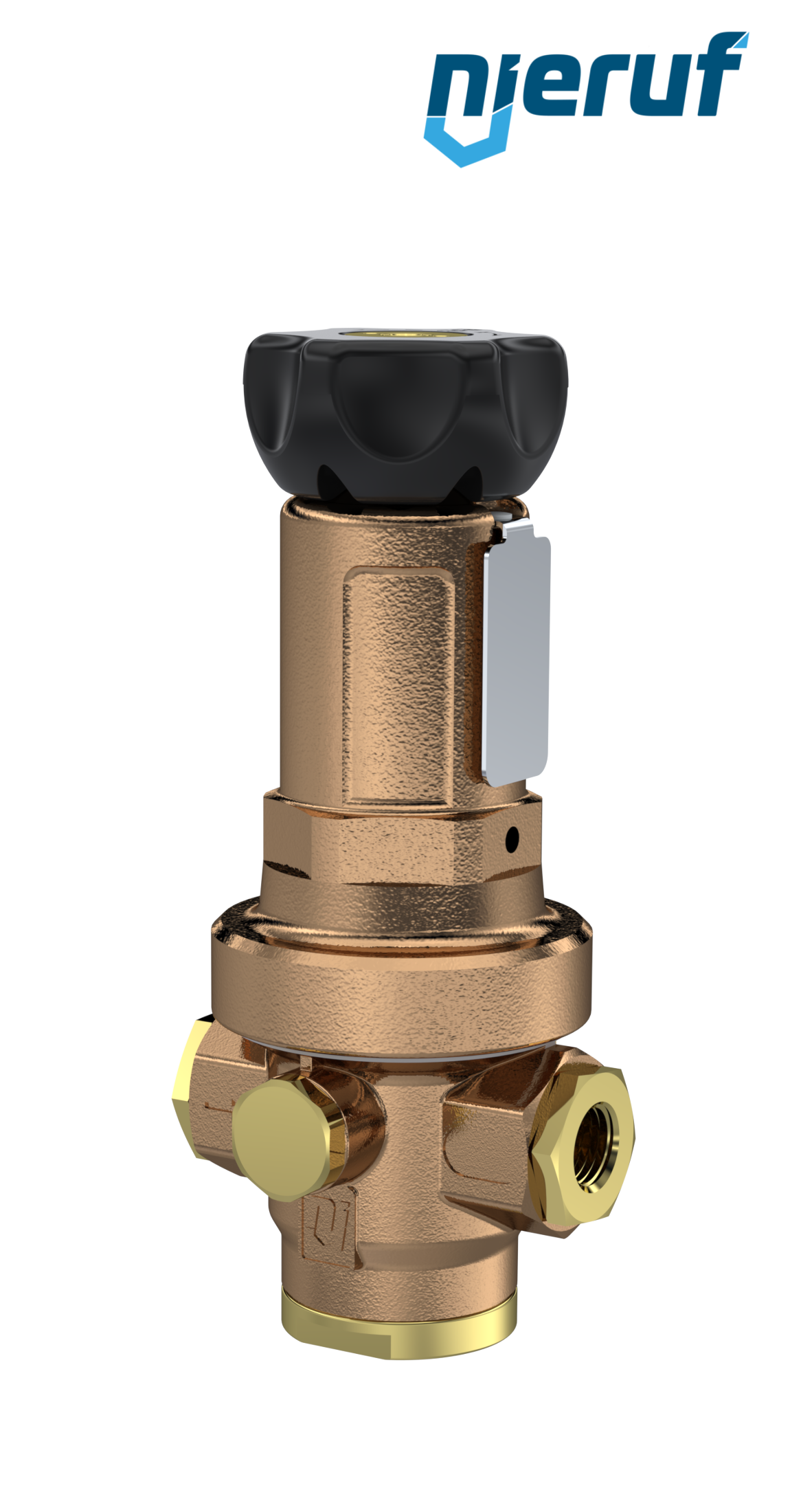 Präzisions-Druckregler mit Sekundärentlüftung 1/4" Zoll DM14 Rotguss FKM 0,5 - 15 bar