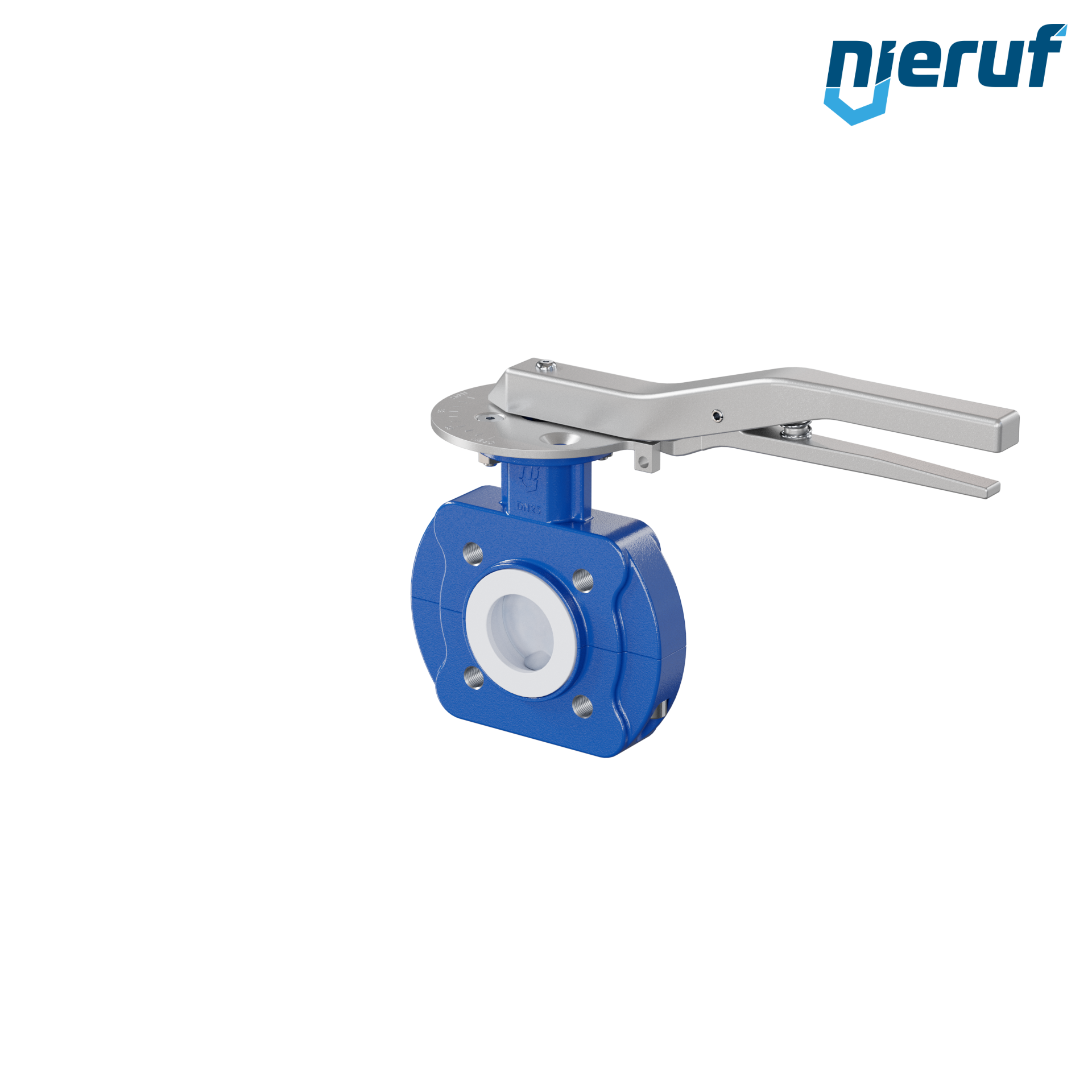 valvola a farfalla PFA PTFE AK10 DN25 PN10-PN16 leva inserto in FKM