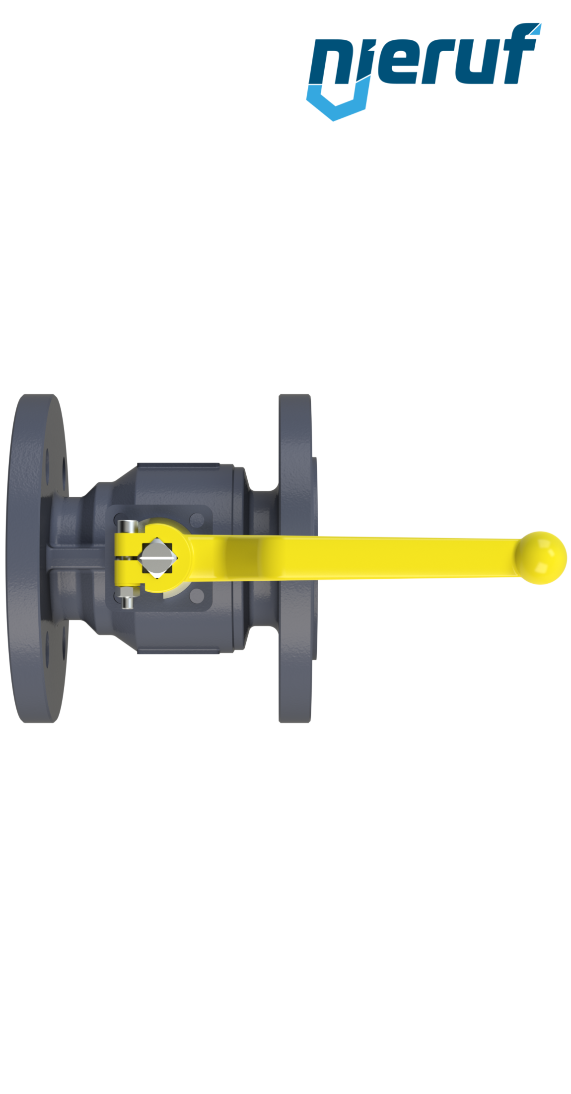 Flanschkugelhahn DN40 FK01 Sphäroguss GJS 400-18 Kugel Stahl verchromt DVGW Gas