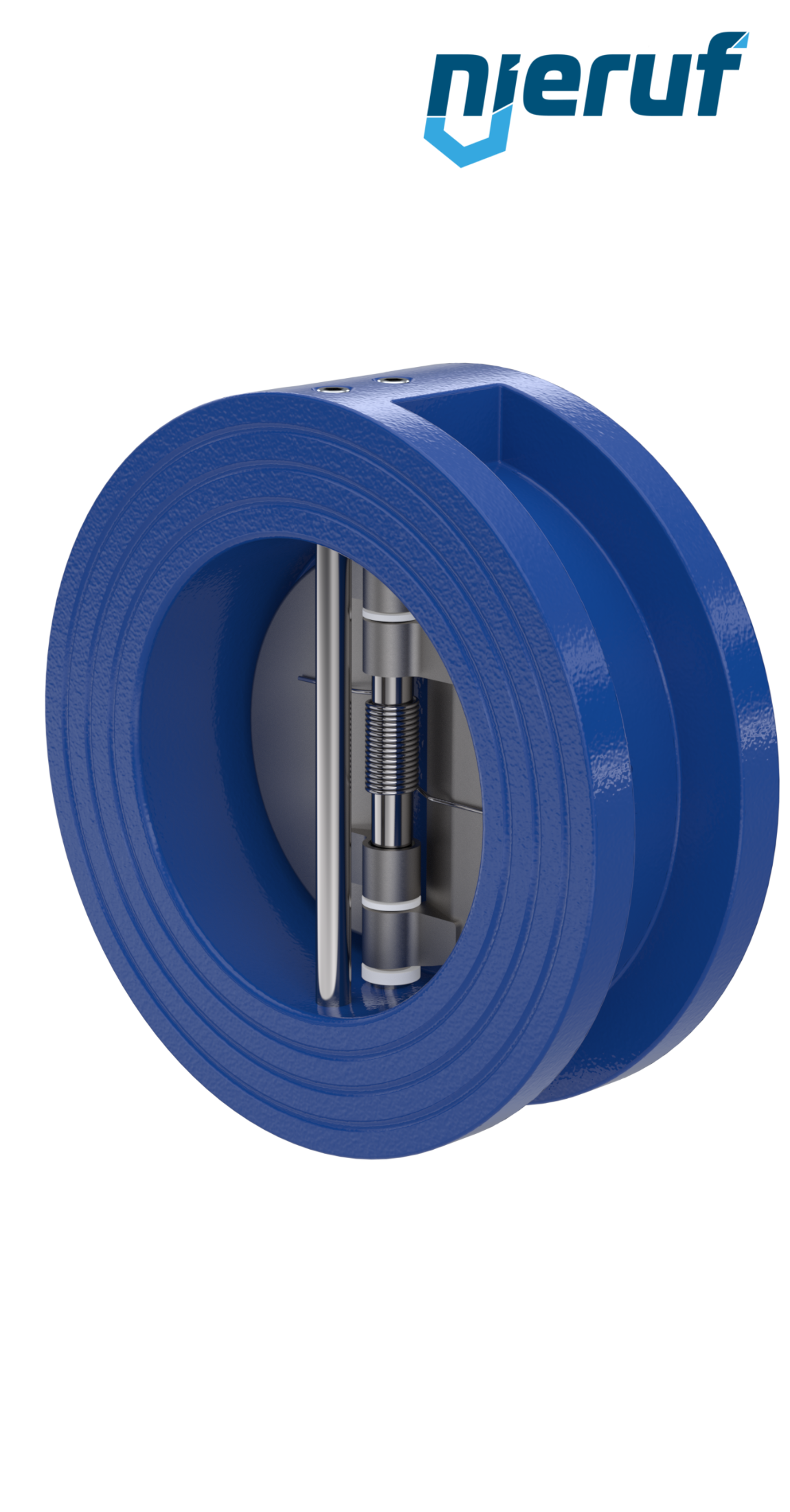 Doppelflügel-Rückschlagklappe DN65 ANSI150 DR02 ANSI 150 GGG40 epoxid-beschichtet blau 180µm EPDM