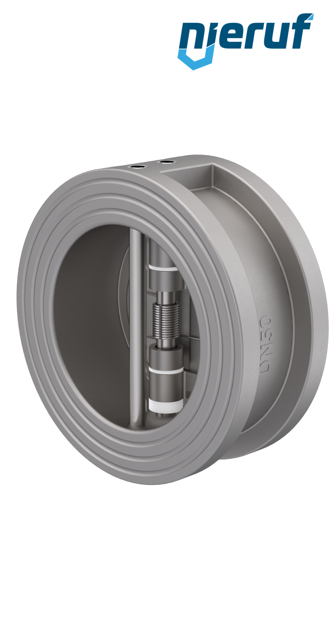 Doppelflügel-Rückschlagklappe DN50 DR03 Edelstahl 1.4408 FKM (Viton)