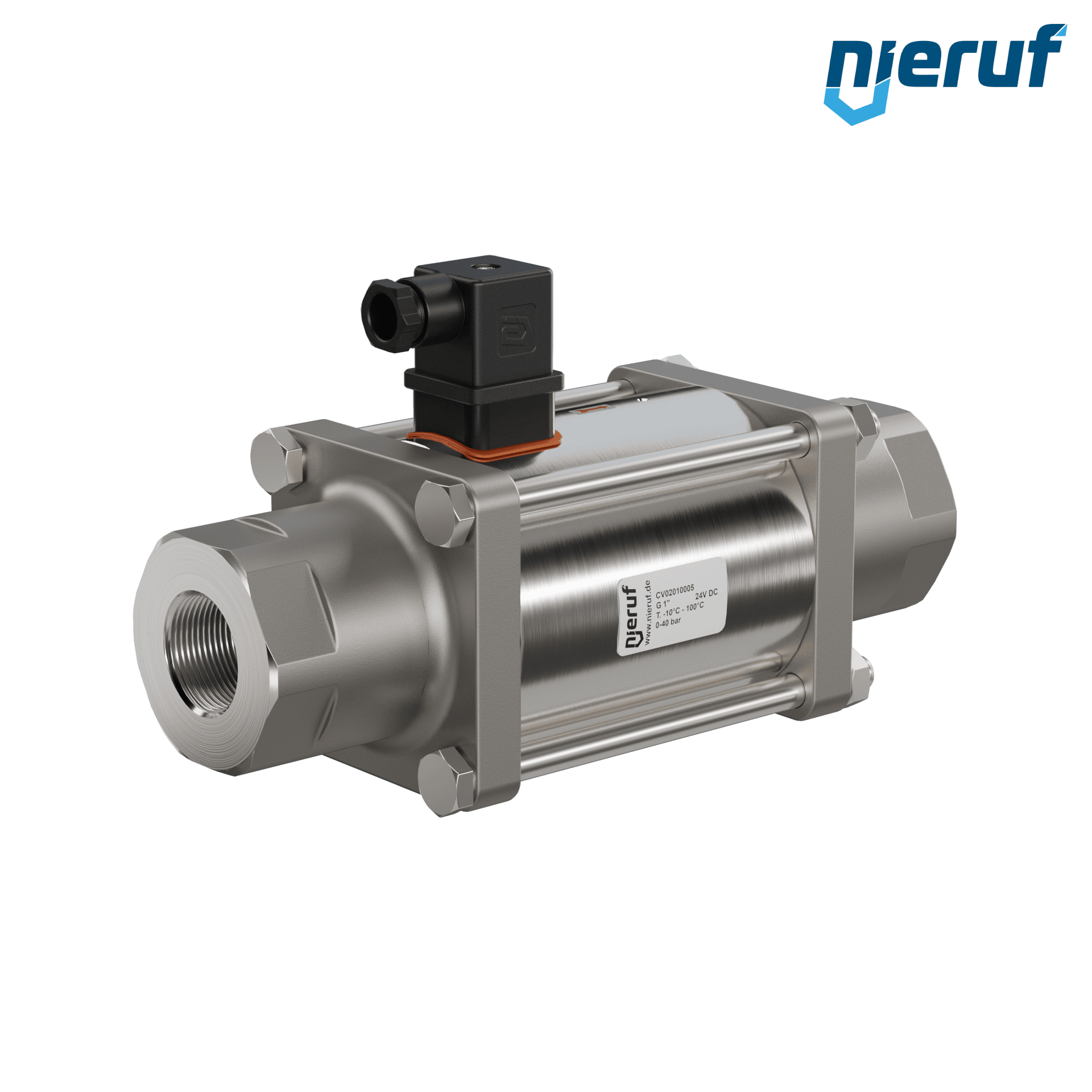 Coaxial-Ventil 1" Zoll IG - DN25 Edelstahl 24V DC NC