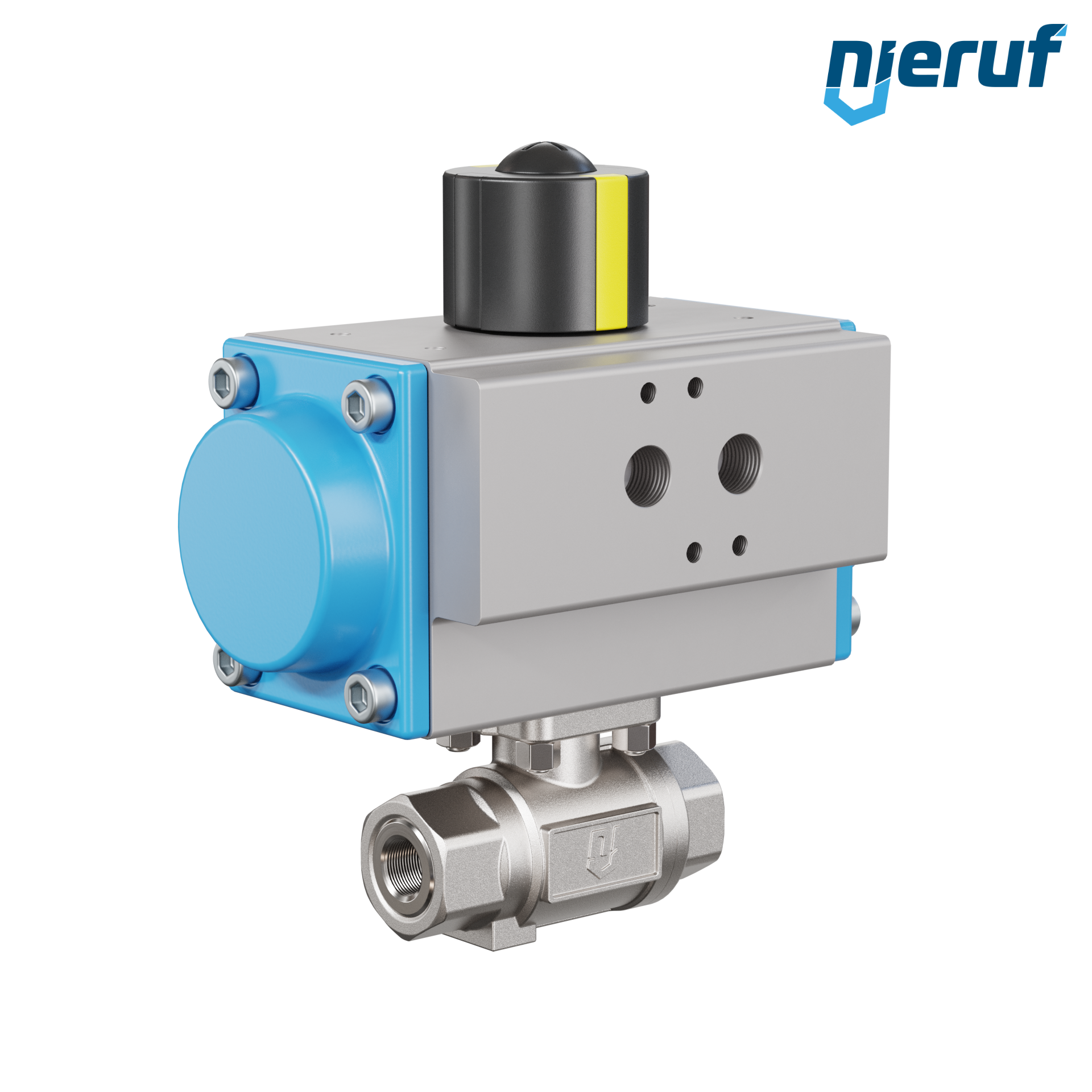 valvola a sfera pneumatica DN8 - 1/4" pollici azionamento rotativo a effetto semplice PK02