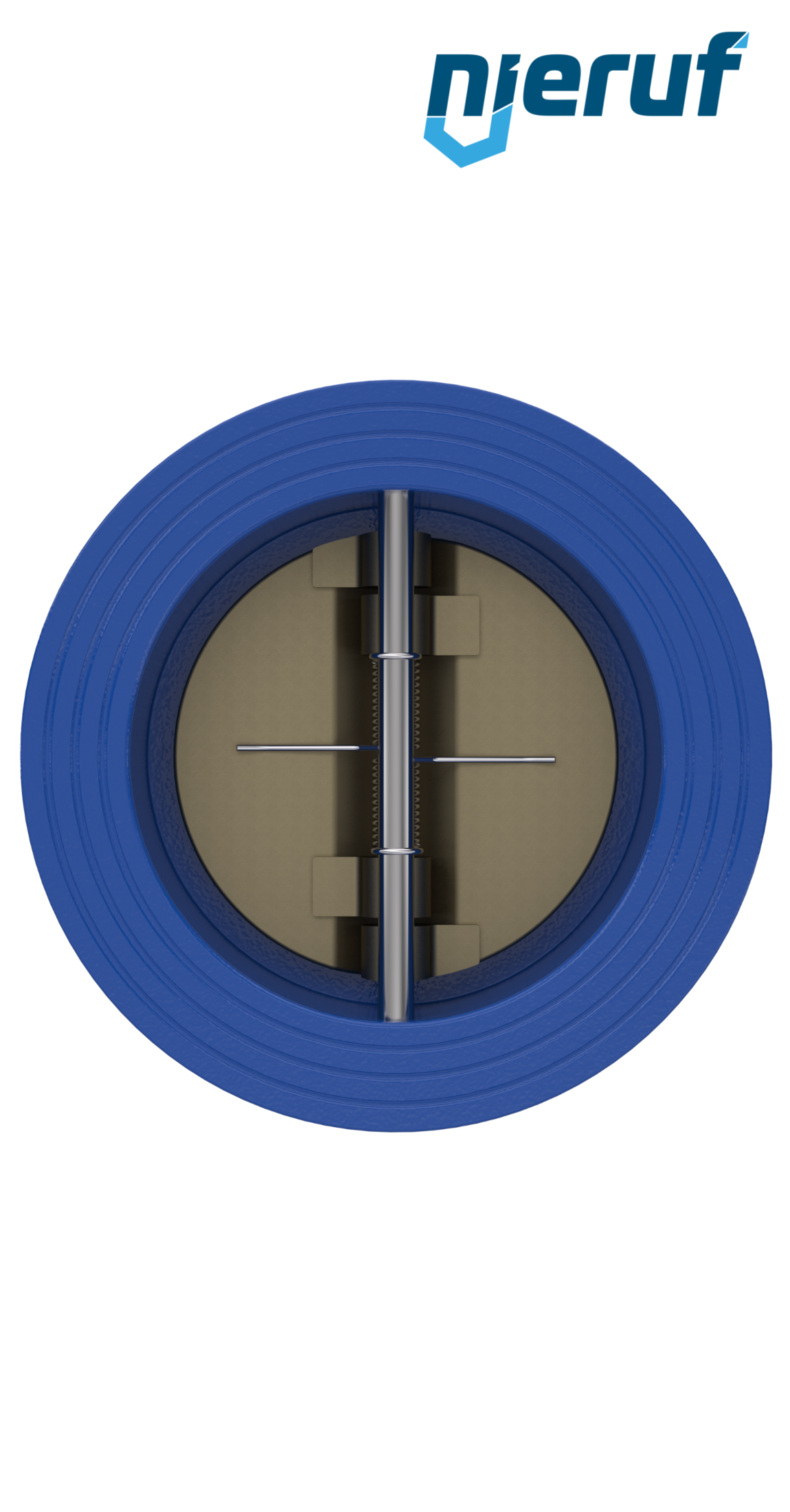 Doppelflügel-Rückschlagklappe DN100 ANSI150 DR04 ANSI 150 GGG40 epoxid-beschichtet blau 180µm FKM