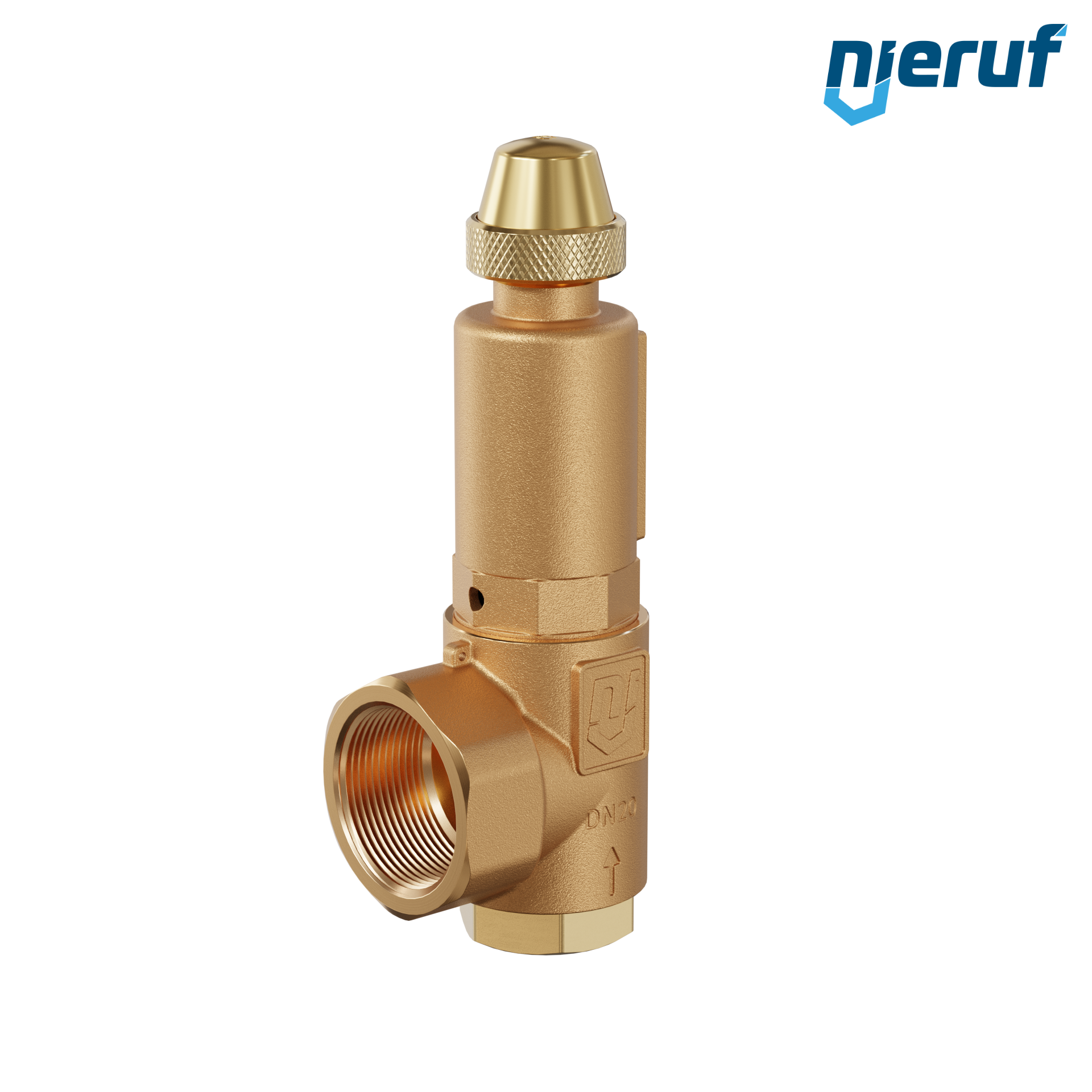 Eck-Sicherheitsventil 3/4" x 1 1/4" IG SV04 flüssige Medien, Rotguss FKM