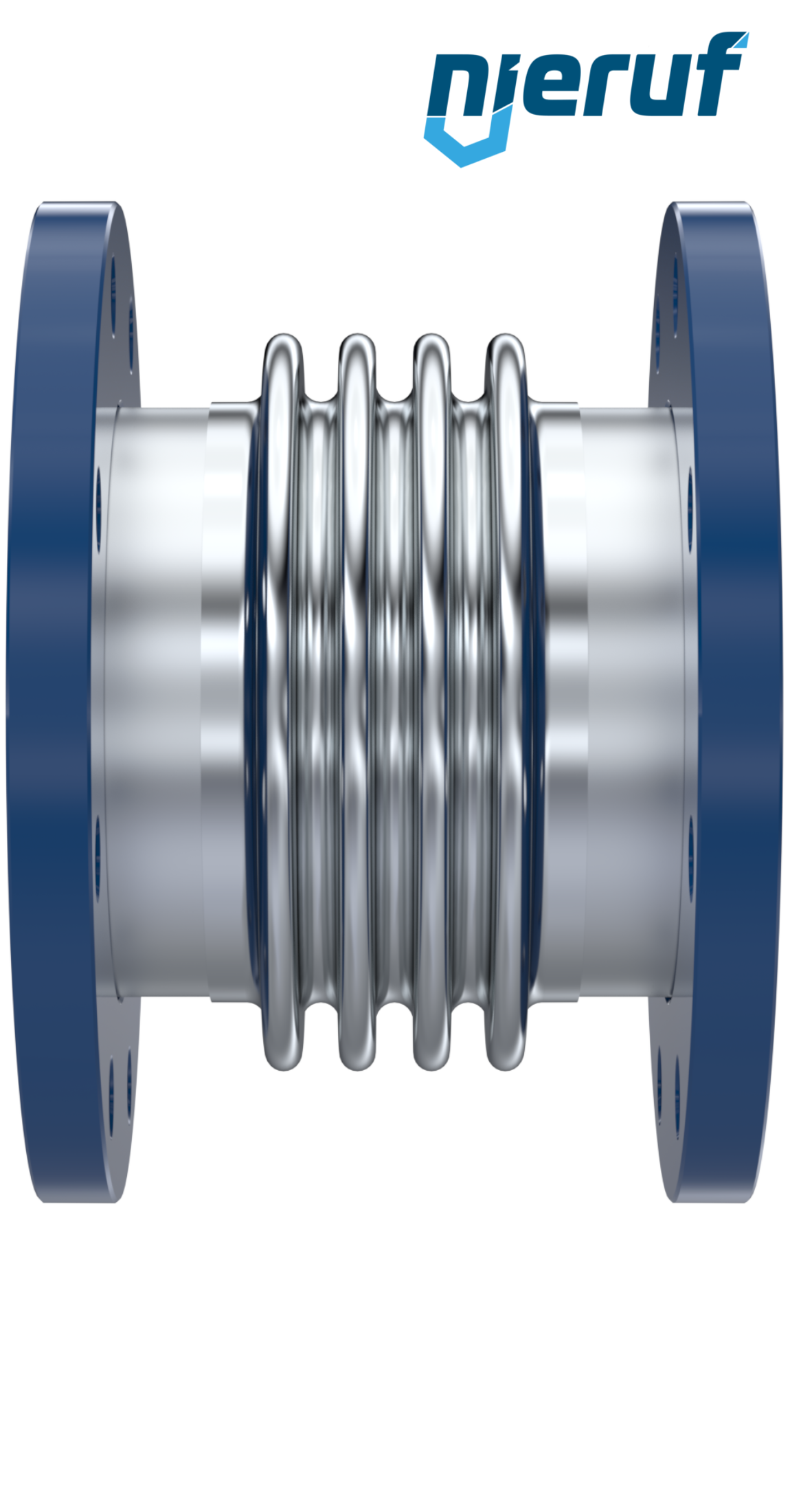 Axialkompensator DN100 Typ KP05 Bördelflansch und Edelstahl-Faltenbalg