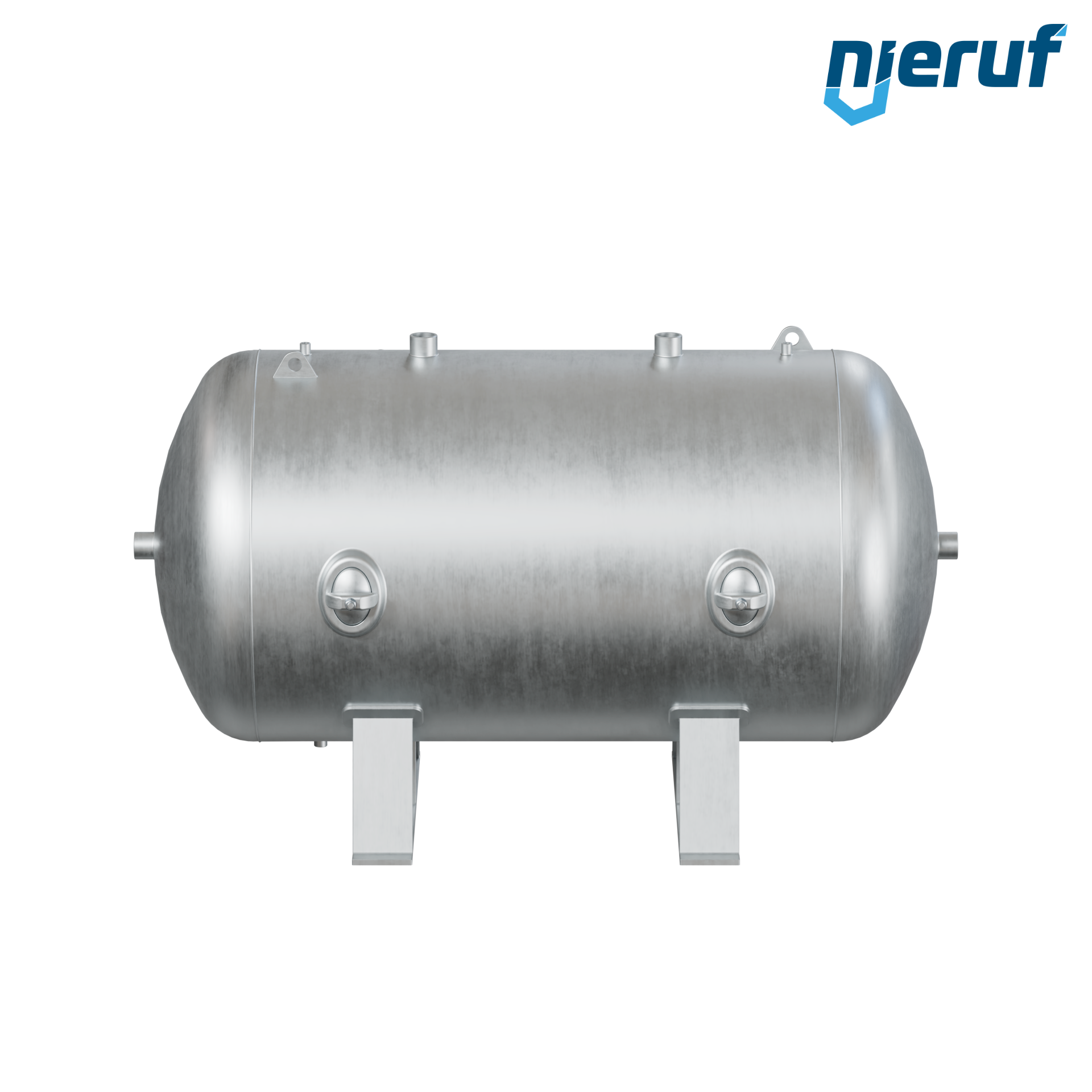 Hochdruckbehälter liegend 1500 Liter, 0-41 bar, Stahl grundiert