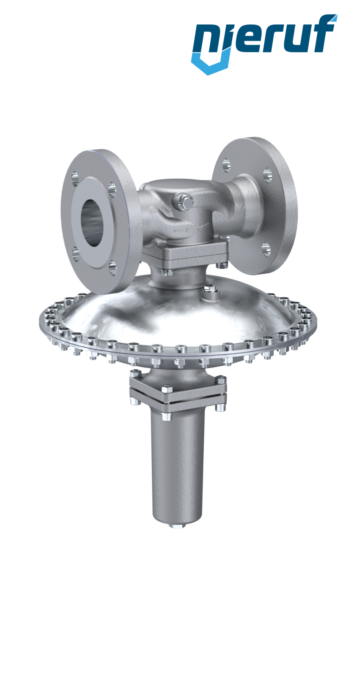 mbar-Regler DN50 DM23 Flansch DIN EN 1092 Edelstahl FKM 30 - 500 mbar