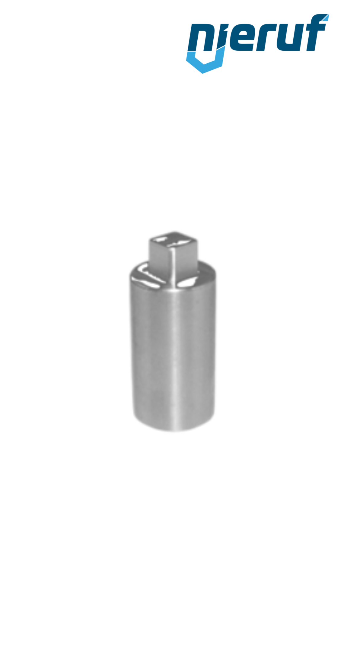 Adapterrohling Edelstahl Vierkant 11mm Nabenlänge 60mm Durchmesser 30mm