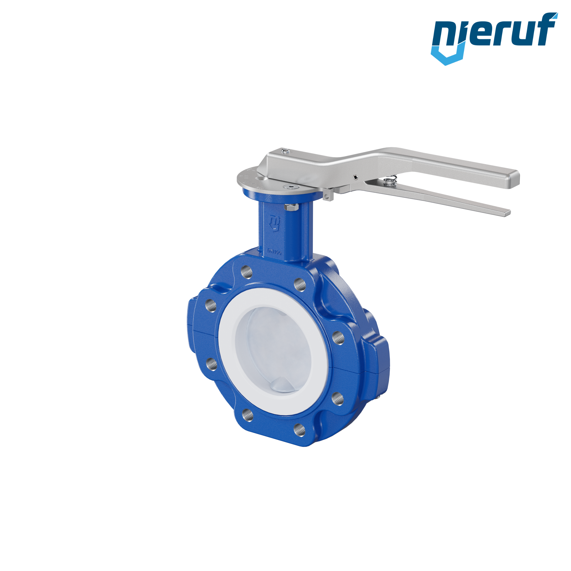 valvola a farfalla PTFE AK10 DN100 PN10-PN16 leva inserto in silicone valvola a farfalla PFA PTFE AK10 DN100 PN10-PN16 leva inserto in FKM