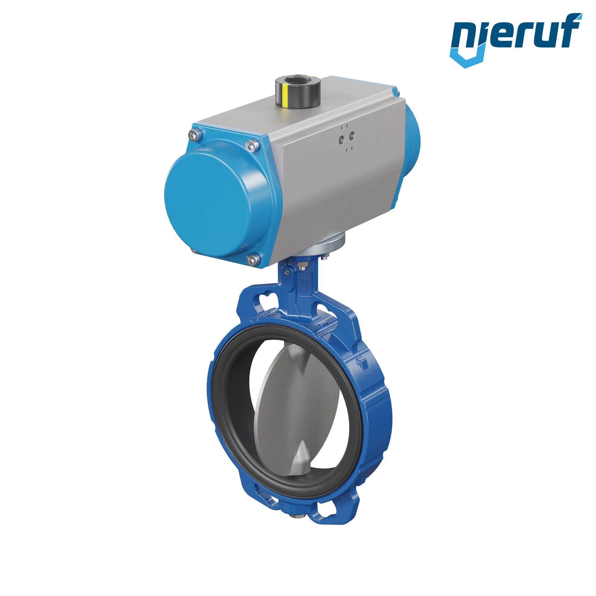 Absperrklappe DN 200 AK01 EPDM DVGW Trinkwasser, WRAS, ACS, W270 pneumatischer Schwenkantrieb einfachwirkend federöffnend