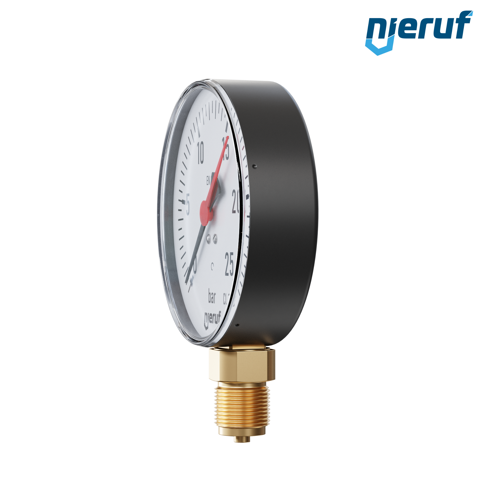 manometro G 1/2" radiale 100 mm acciaio MM04 0 - 25,0 bar senza fluido di riempimento, asciutto