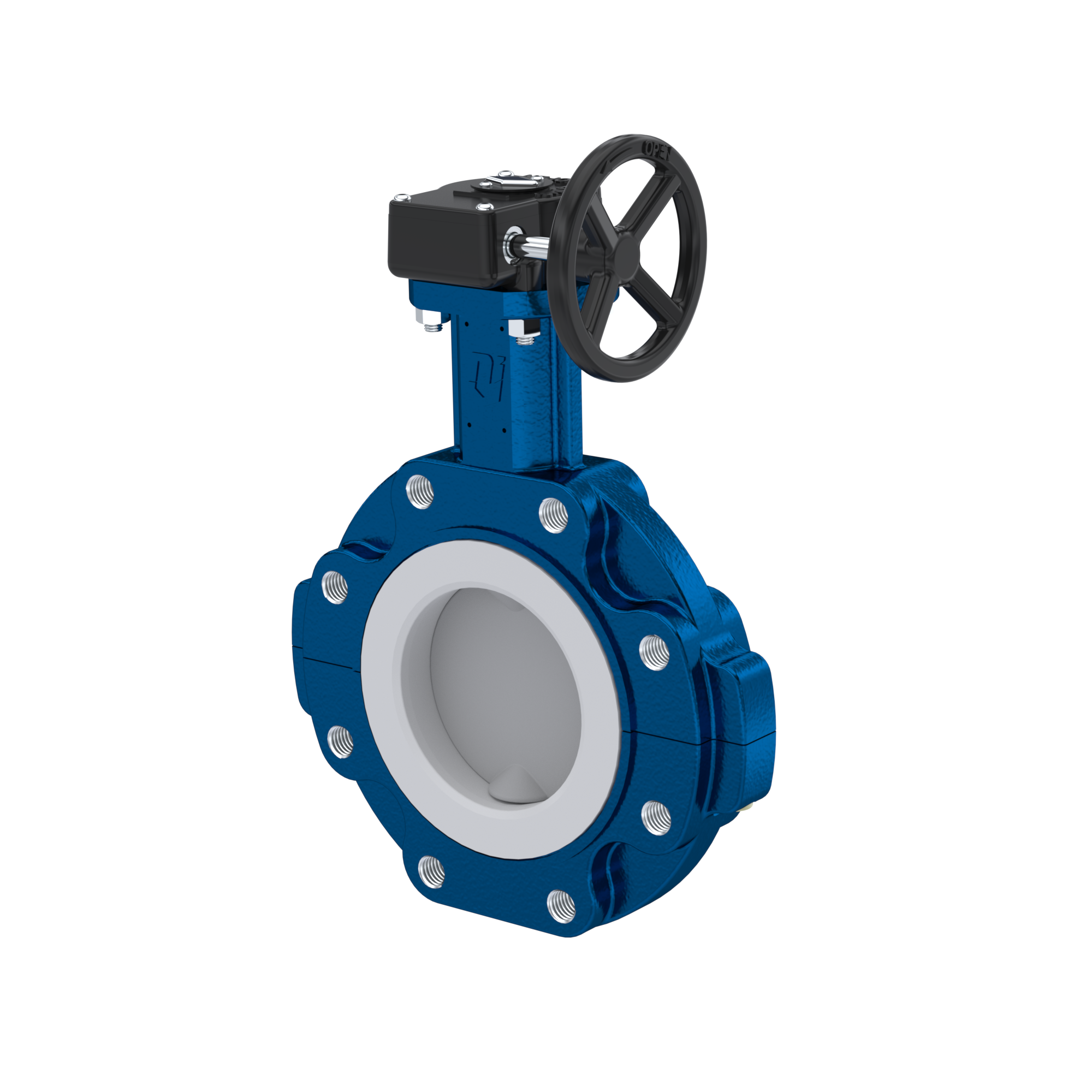 Absperrklappe PTFE AK10 DN150 ANSI150 Handradgetriebe EPDM Einlage