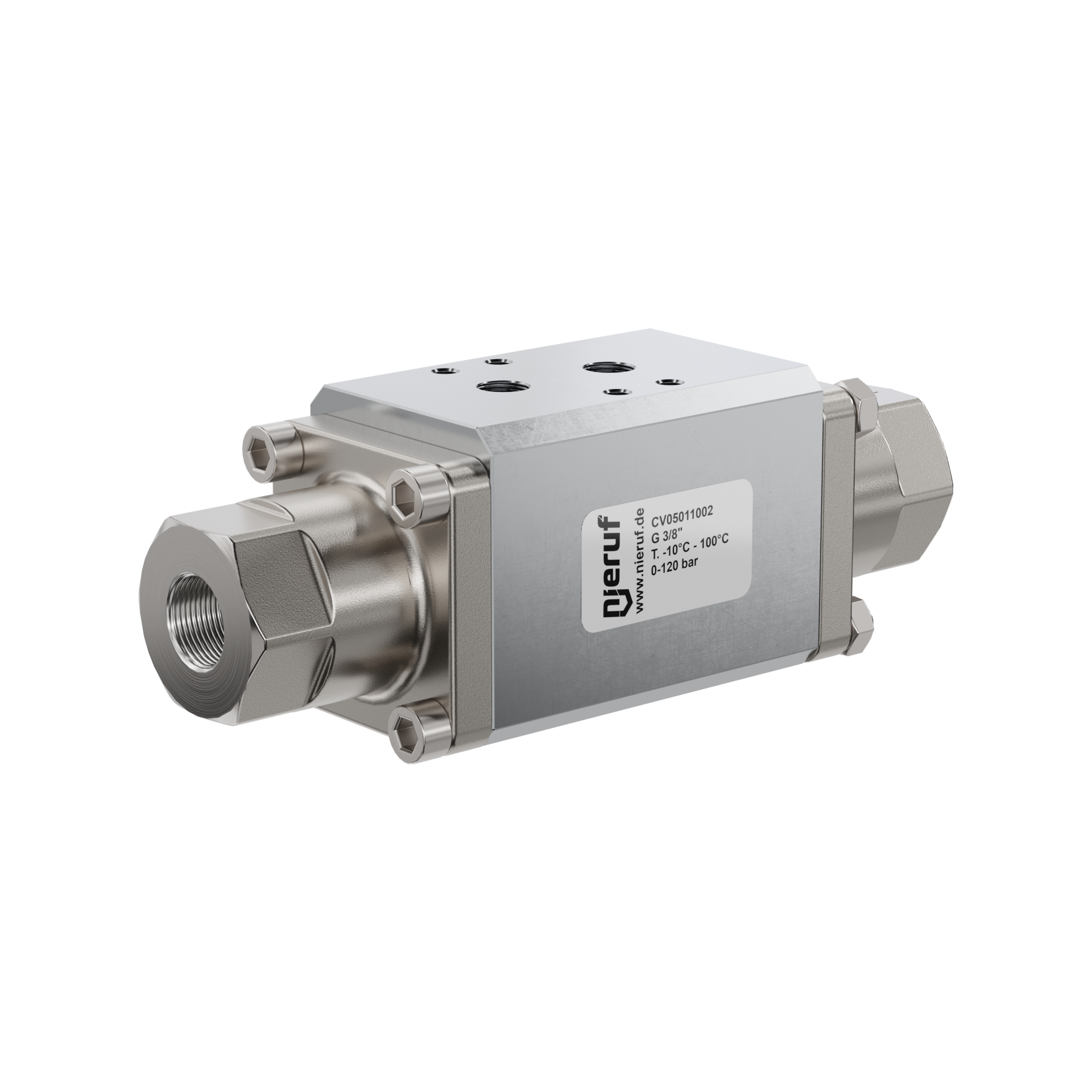 2/2-Wege-Coaxial-Ventil CV05 3/8" Zoll IG - DN10 Edelstahl max. 120 bar NC - für Wasser Anwendung