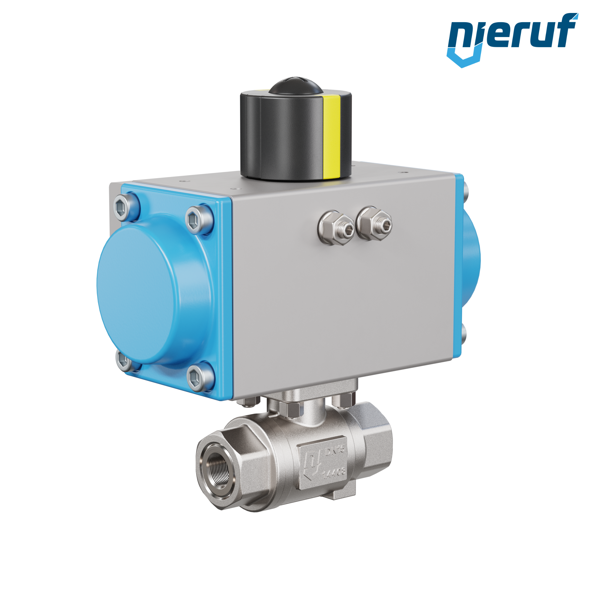 valvola a sfera pneumatica DN8 - 1/4" pollici azionamento rotativo a effetto semplice PK02