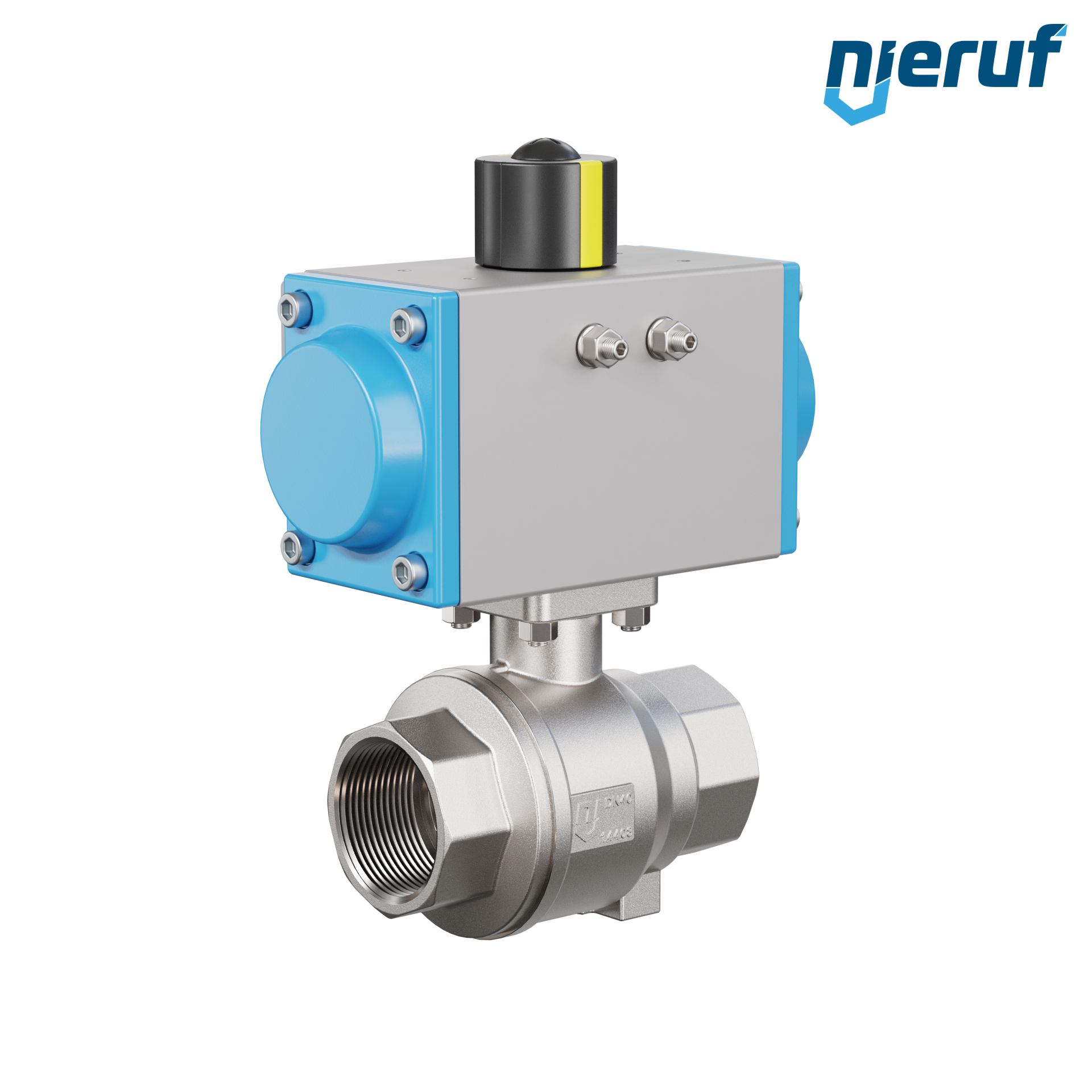 valvola a sfera pneumatica DN40 - 1 1/2" pollici azionamento rotativo a doppio effetto PK02
