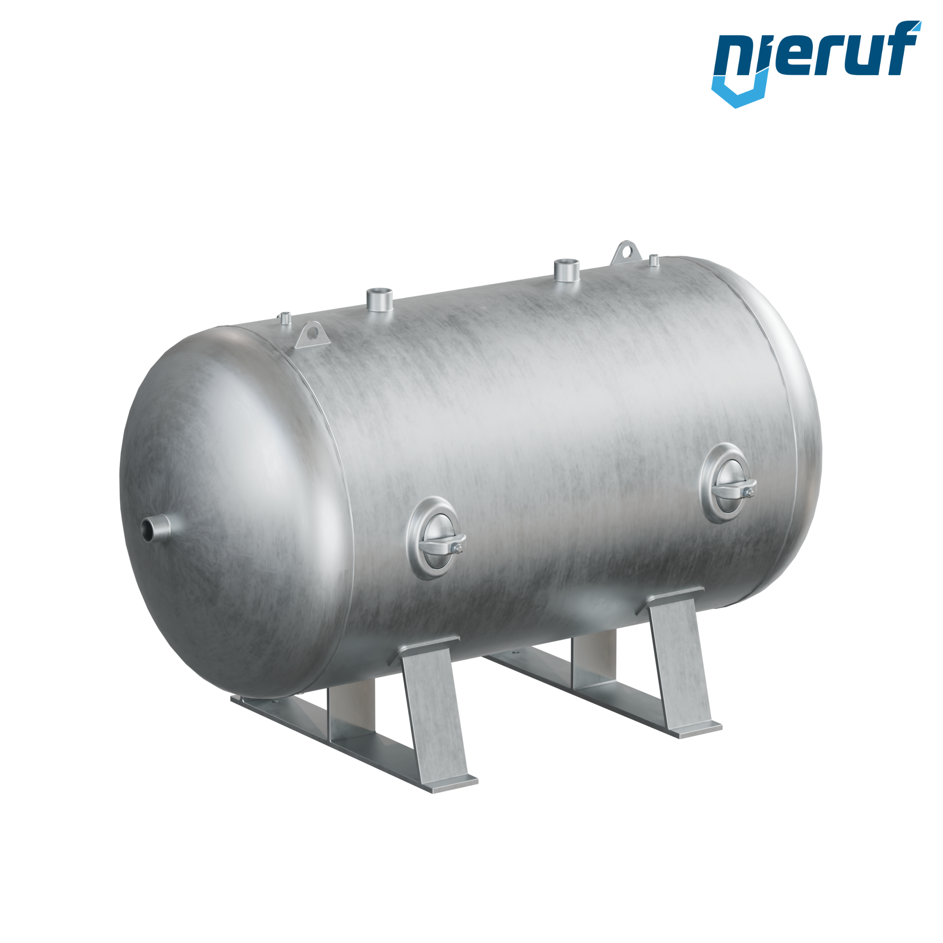 Hochdruckbehälter liegend 1500 Liter, 0-41 bar, Stahl grundiert