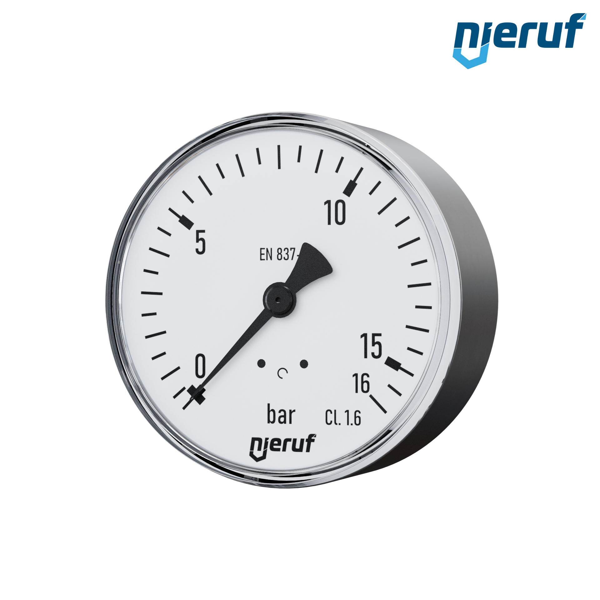 Manometer G 1/2" axial 63 mm Stahl MM04 0 - 16,0 bar ohne Füllung, trocken