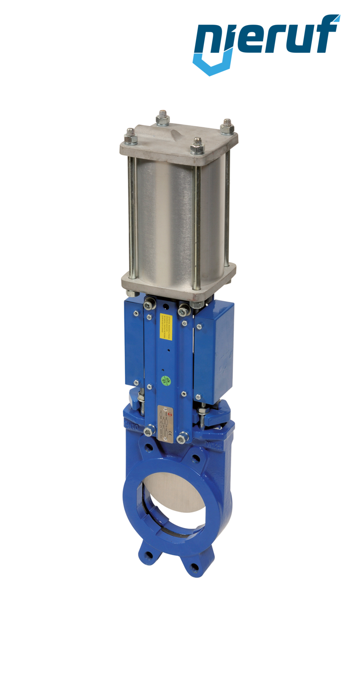 Stoffschieber DN 250 SR01 NBR pneumatischer Antrieb doppeltwirkend