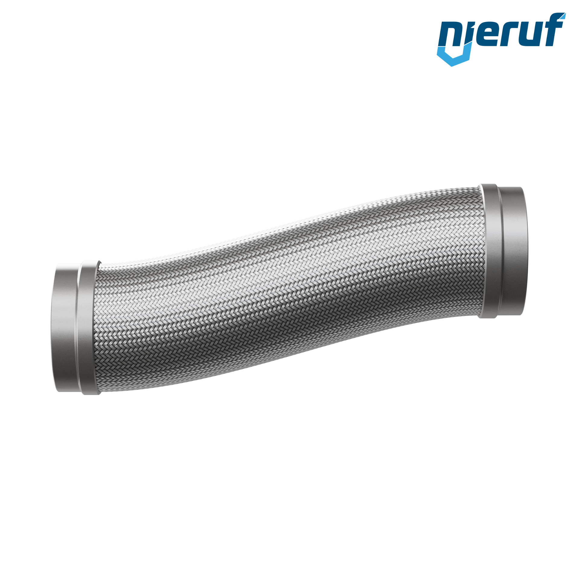 Edelstahlwellschlauch ES01 DN150 - 168.3 mm mit Zweifachumflechtung und Anschweißenden Länge 1000 mm