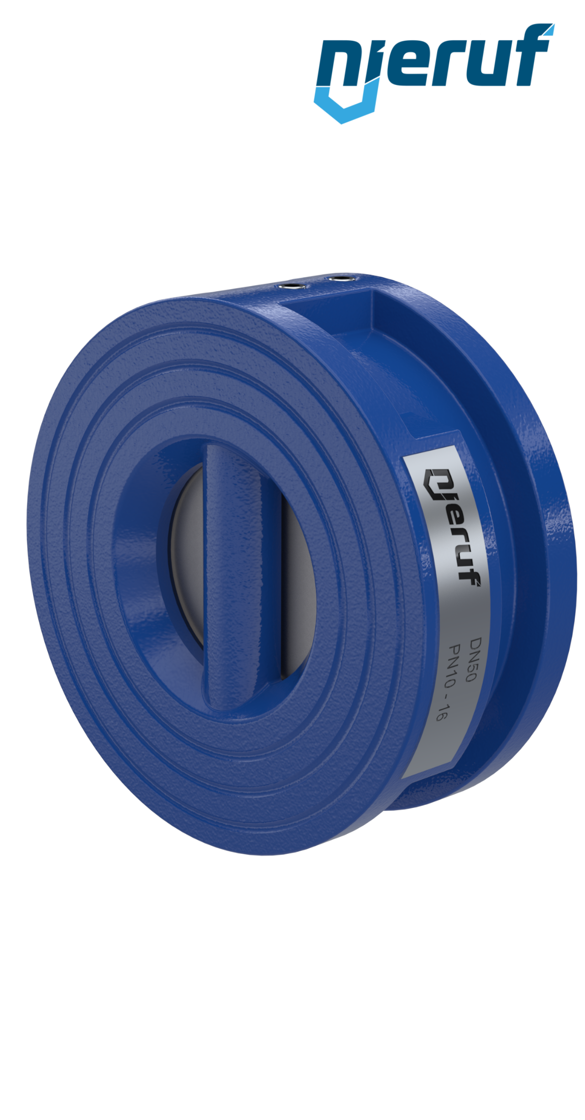 Doppelflügel-Rückschlagklappe DN50 ANSI150 DR01 ANSI 150 GGG40 epoxid-beschichtet blau 180µm NBR