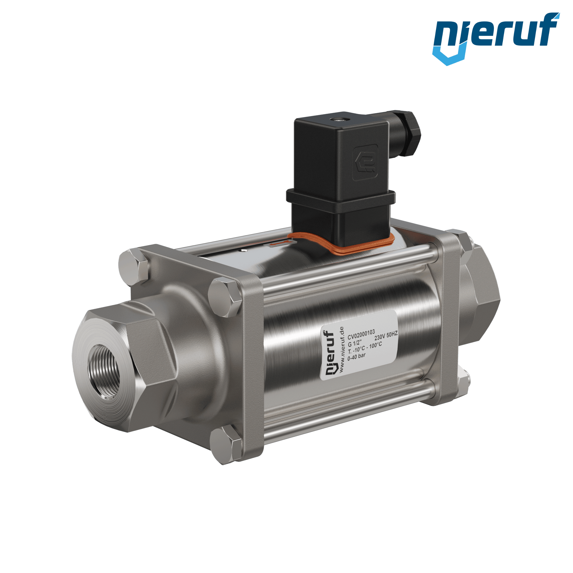 Coaxial-Ventil 1/2" Zoll IG - DN15 Edelstahl 230V AC NO