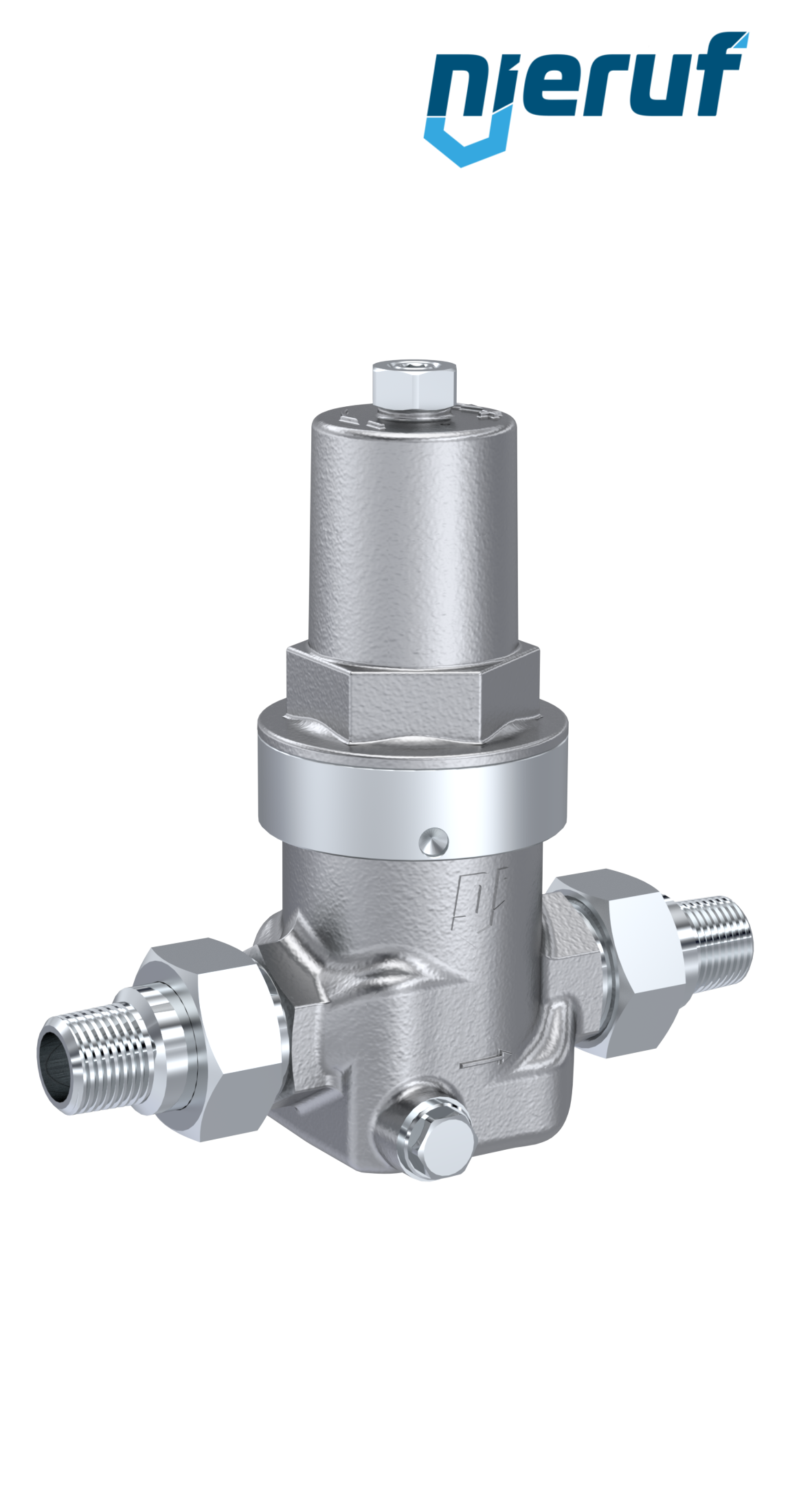 Niederdruck-Druckminderer Außengewinde 1/2" Zoll DM12 Edelstahl FKM 0,2 - 2,0 bar