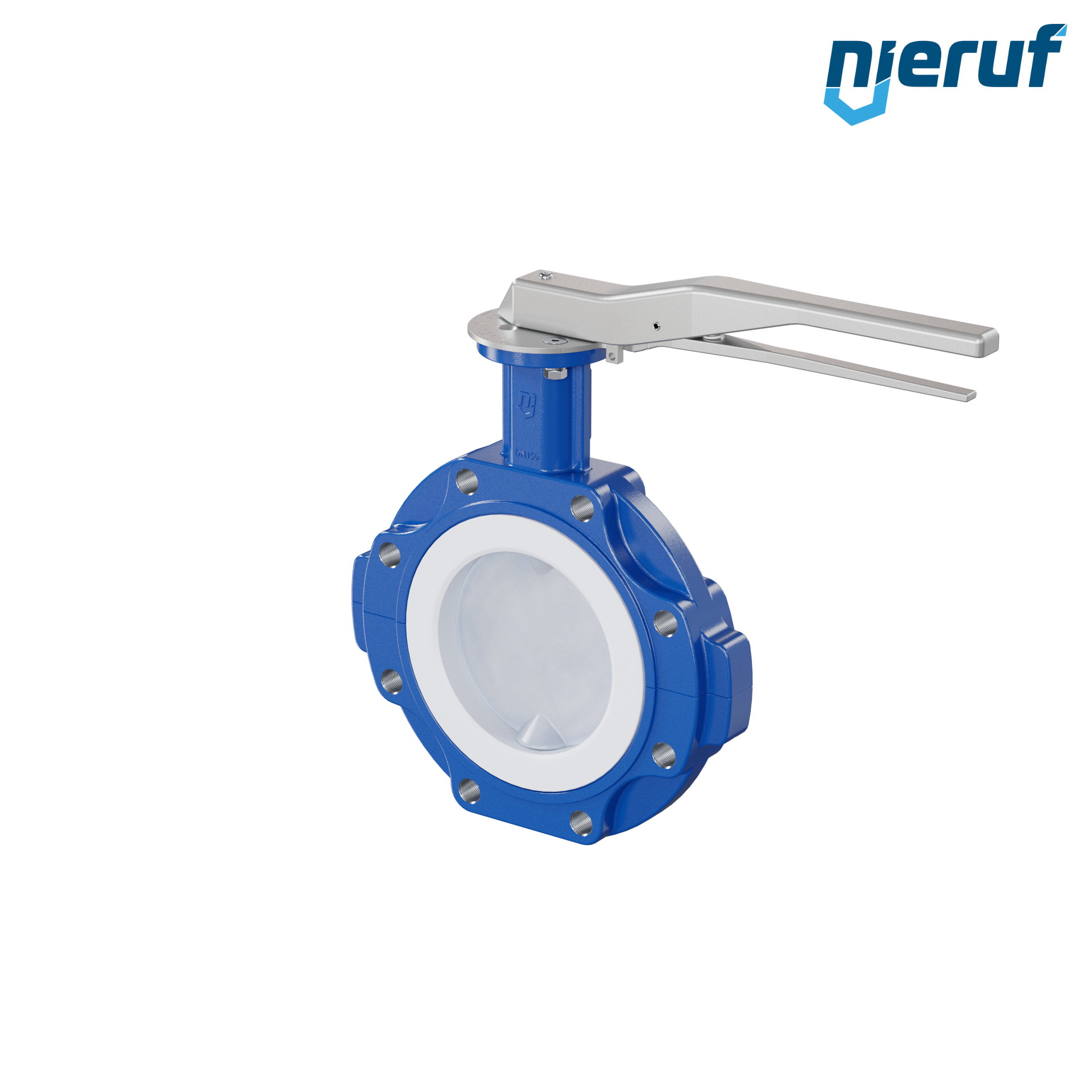 valvola a farfalla PFA PTFE AK10 DN150 ANSI150 leva inserto in FKM