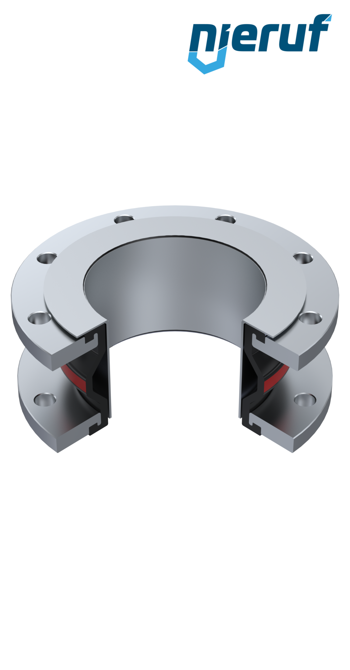 Gummi-Kompensator Leitblech DN100 Typ KP04 Edelstahlflansche EPDM