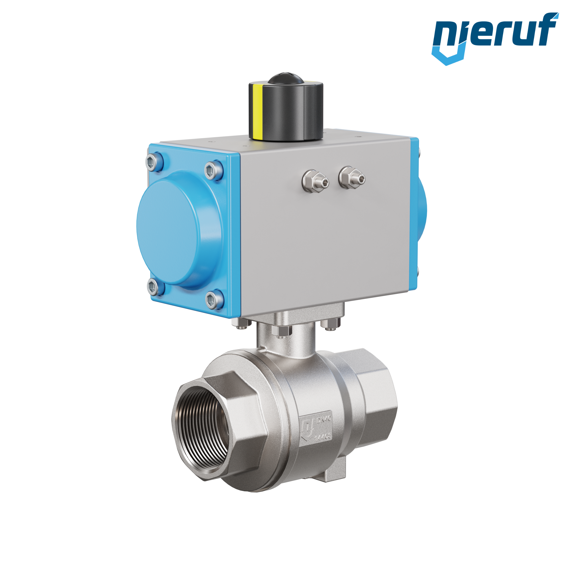 valvola a sfera pneumatica DN40 - 1 1/2" pollici azionamento rotativo a doppio effetto PK02