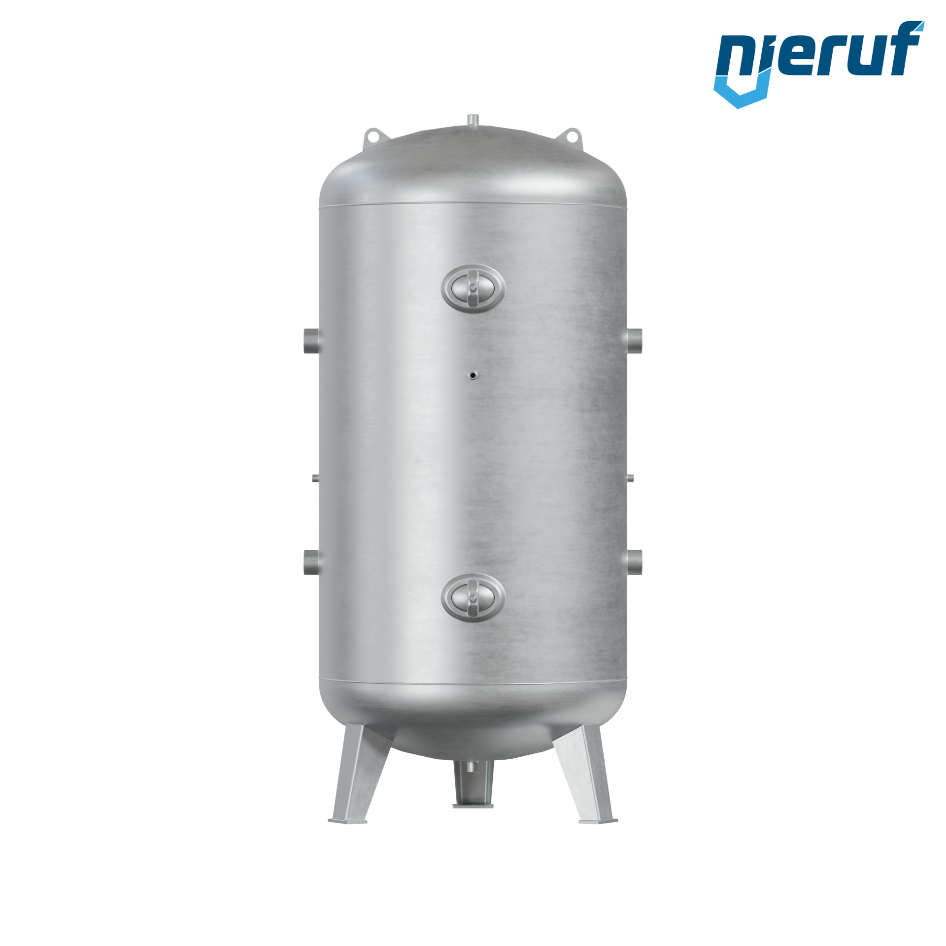 Druckluftbehälter stehend BE01 2000 Liter, 0-16 bar, Stahl grundiert
