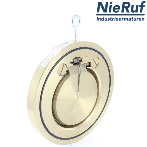Zwischenflansch-Rückschlagklappe mit Feder DN32 ZR10 Alubronze 2.0975 NBR