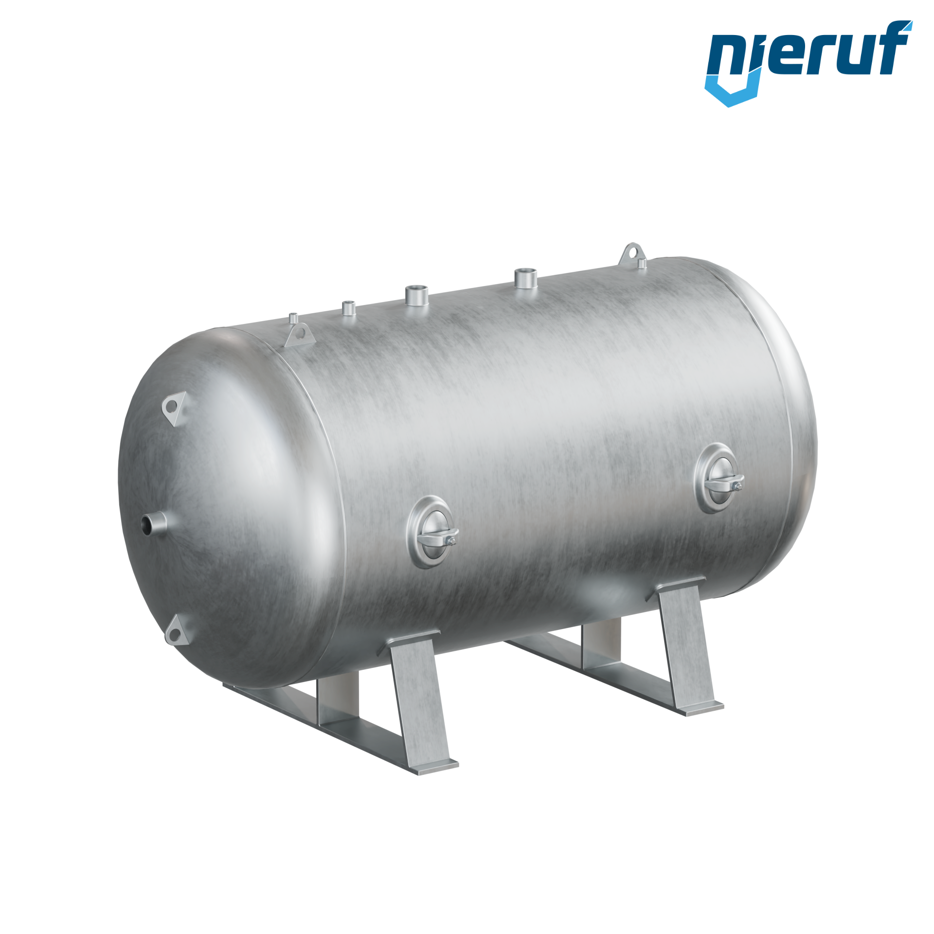 Druckbehälter liegend BE01 2000 Liter, 0-11 bar, Stahl feuerverzinkt