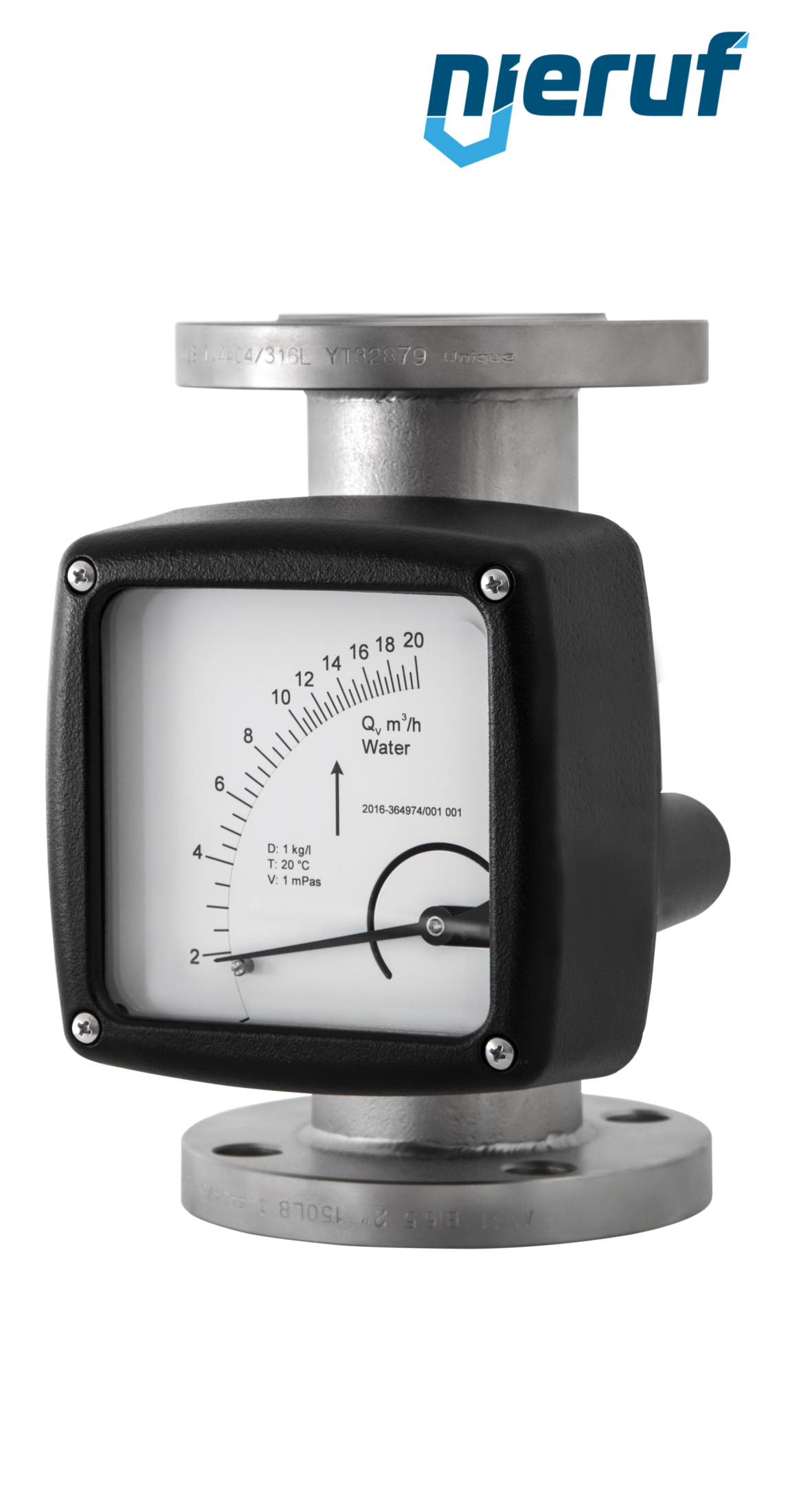 Flansch-Durchflussmessgerät DN65-Anschluss 600,0 - 6000,0 l/h Rohr DN50 Wasser