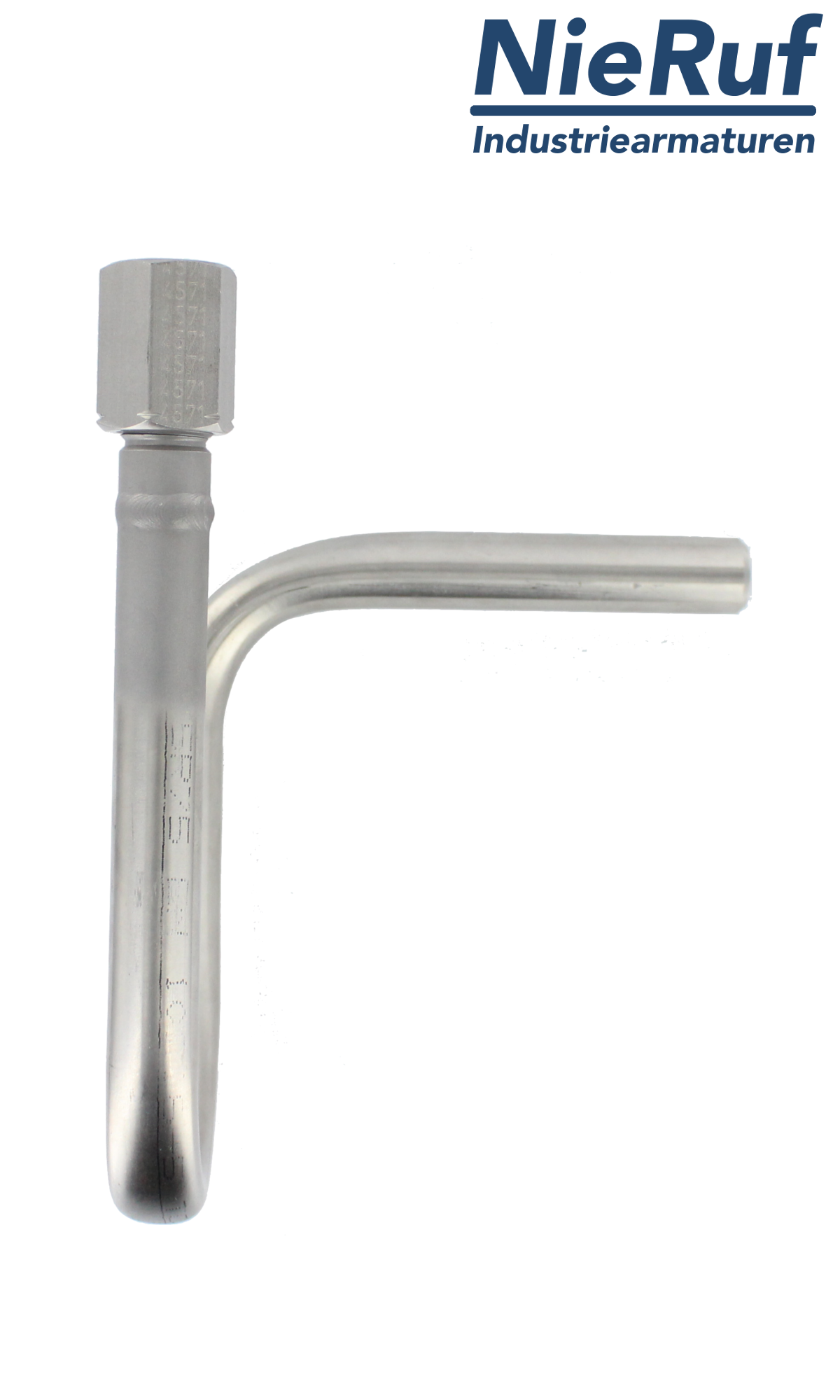 Wassersackrohr 1/2" Zoll gemäß DIN 16282 - Form B aus Stahl St35.8 in U-Form flach