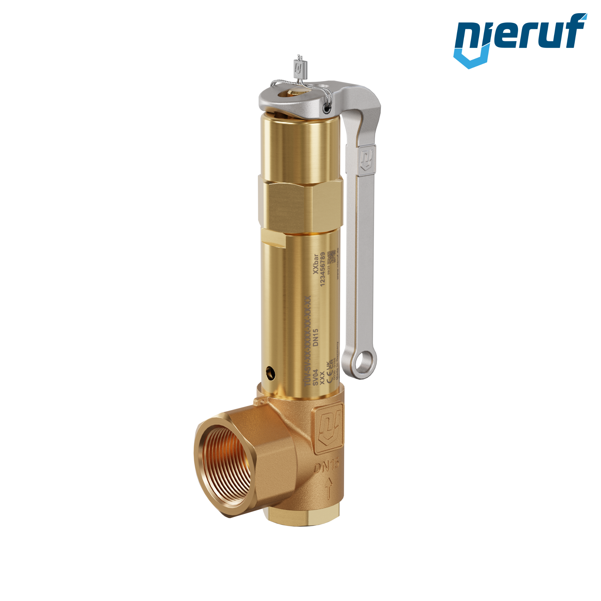 Sicherheitsventil 1/2" x 1" IG SV04 flüssige Medien, Rotguss NBR, Hebel