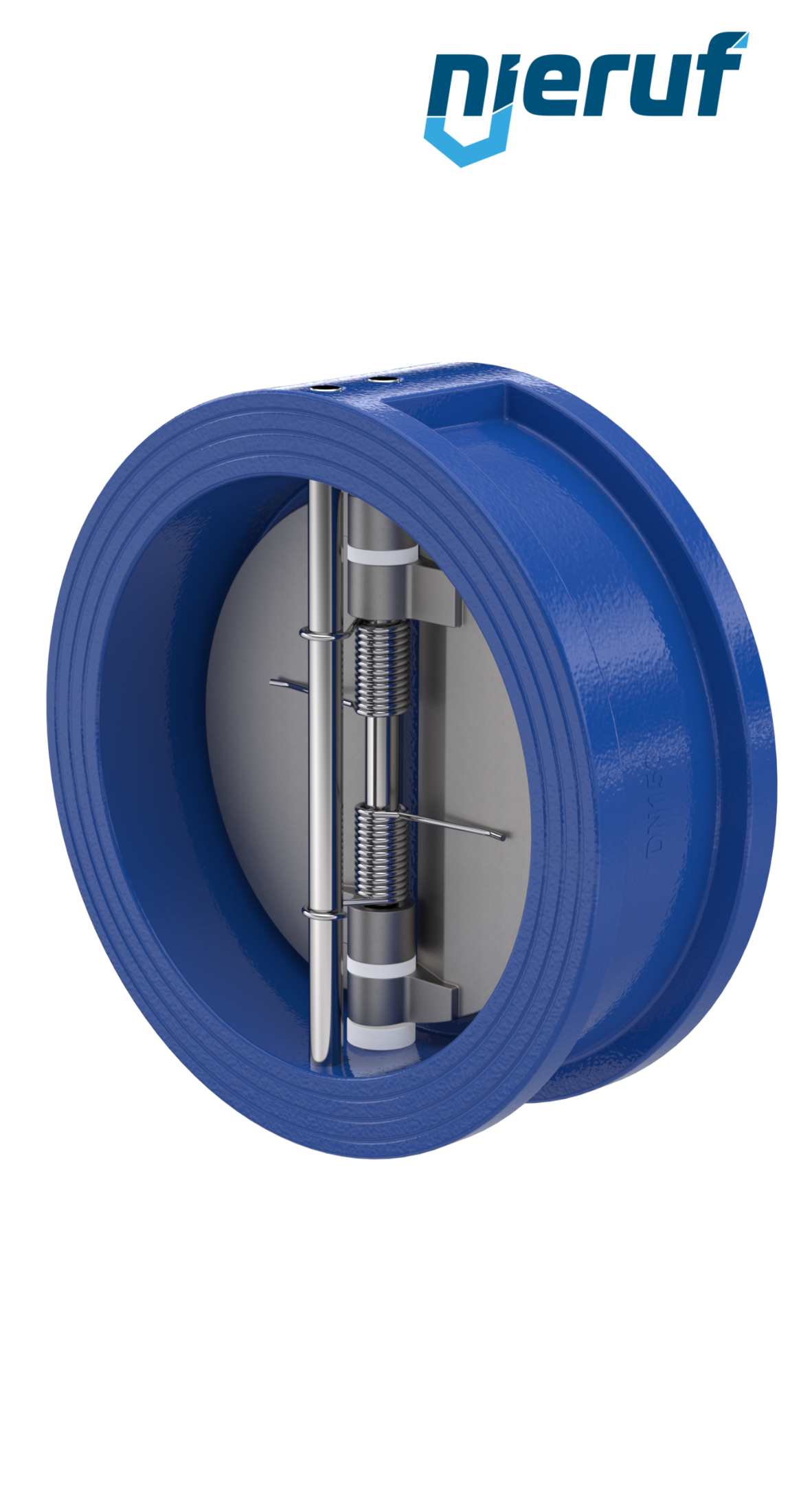 Doppelflügel-Rückschlagklappe DN150 ANSI150 DR01 ANSI 150 GGG40 epoxid-beschichtet blau 180µm FKM