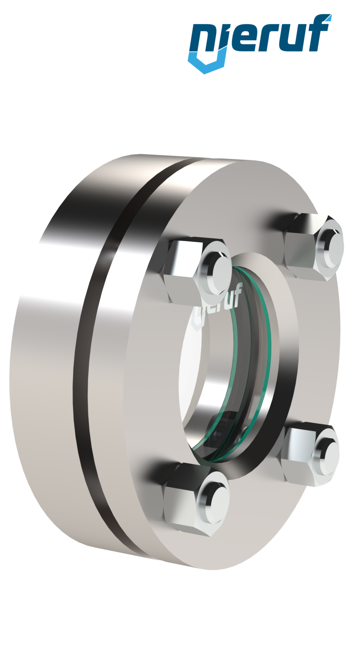 Behälter-Schauglas DN25 - 1" Zoll  BS02 Edelstahl 1.4571 Borosilikatglas 16bar