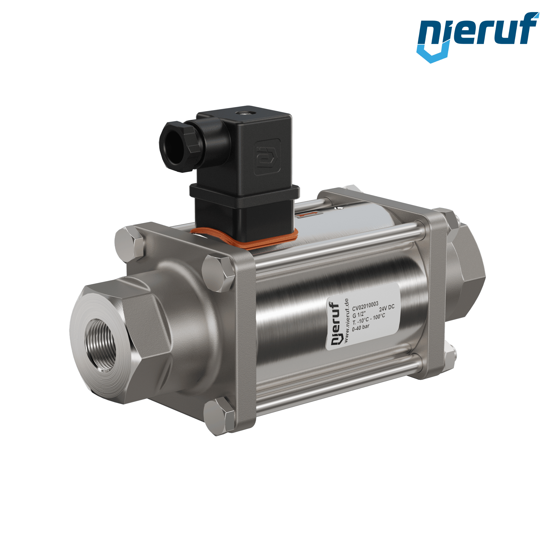 Coaxial-Ventil 1/2" Zoll IG - DN15 Edelstahl 24V DC NC