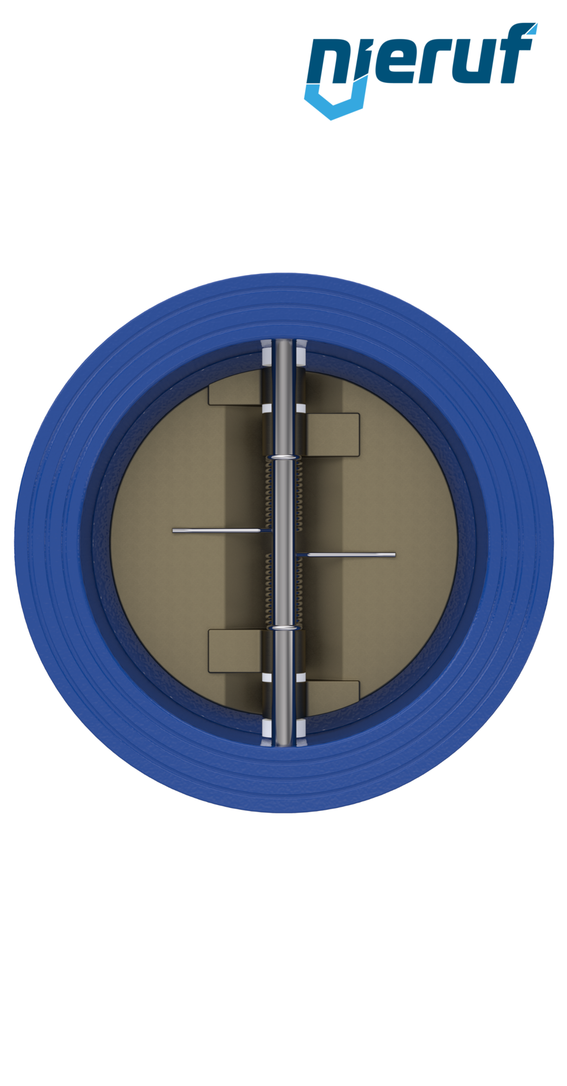 Doppelflügel-Rückschlagklappe DN125 ANSI150 DR04 ANSI 150 GGG40 epoxid-beschichtet blau 180µm NBR