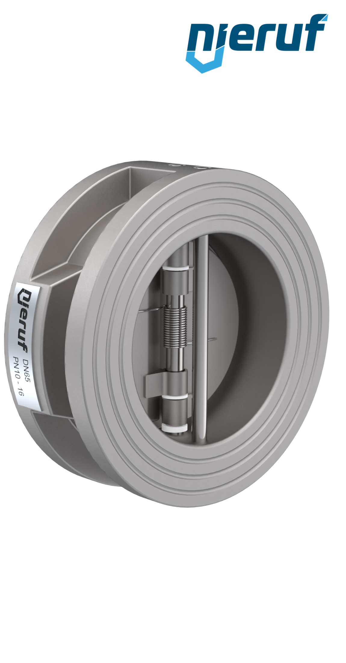 Doppelflügel-Rückschlagklappe DN65 DR03 Edelstahl 1.4408 NBR