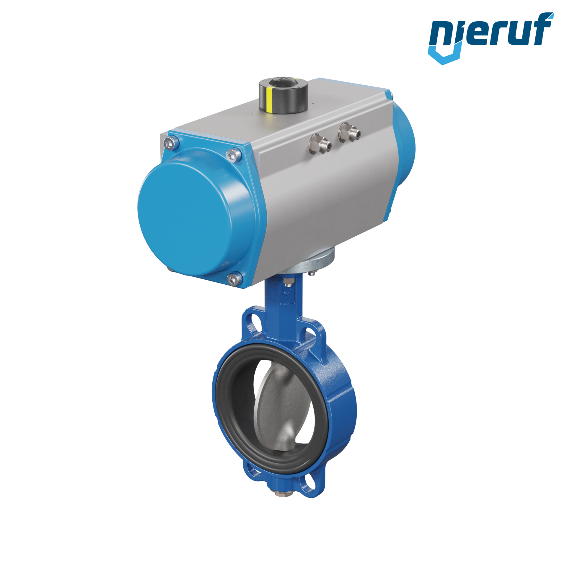 Absperrklappe DN 125 AK01 EPDM DVGW Trinkwasser, WRAS, ACS, W270 pneumatischer Schwenkantrieb einfachwirkend federöffnend
