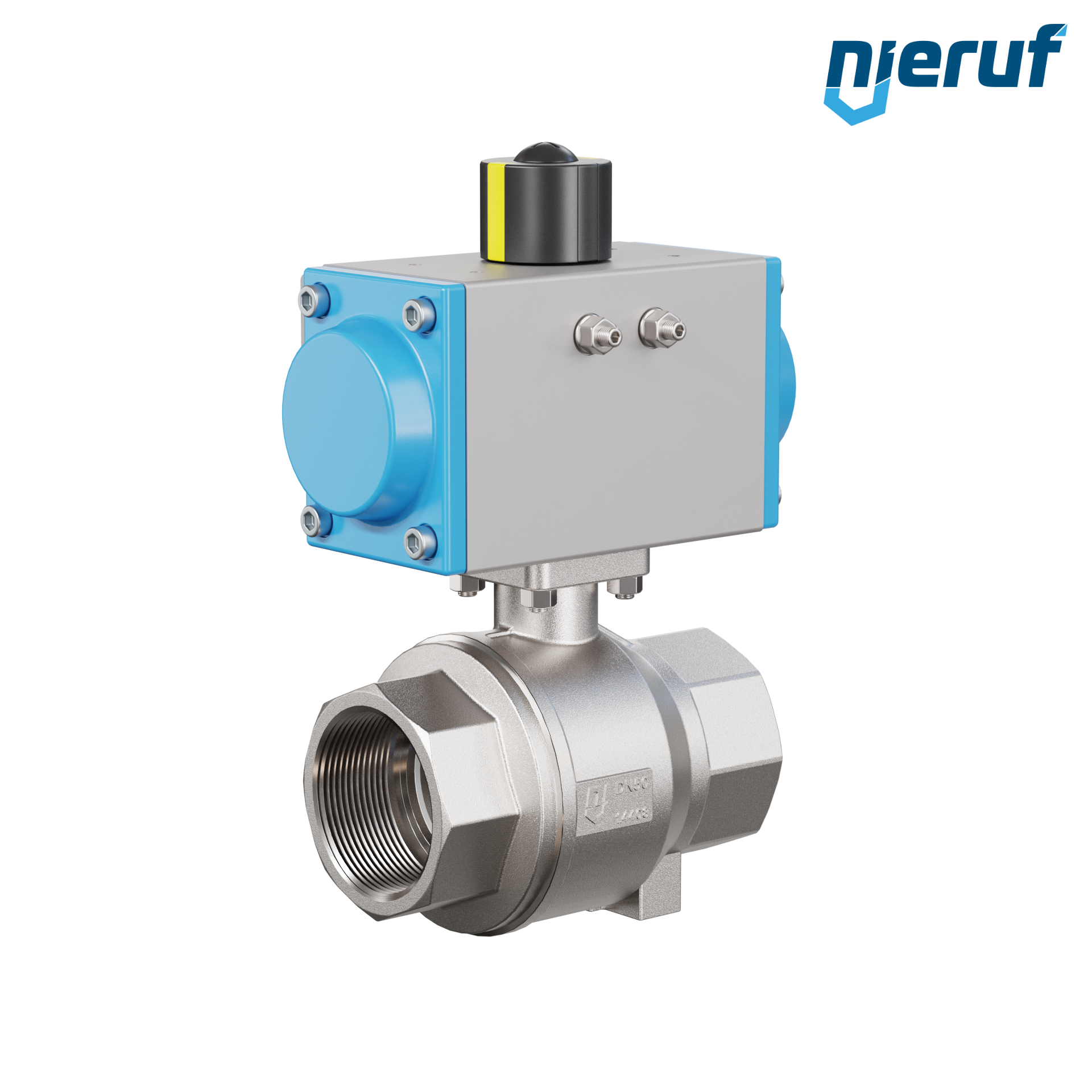 valvola a sfera pneumatica DN50 - 2" pollici azionamento rotativo a doppio effetto PK02